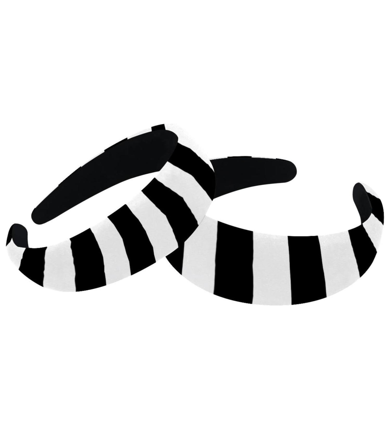 Headbands Women Hair Head Bands 2 Pieces Wide Top Turban Velvet Hair Bands Elastic Headband Modern Black White Stripes Geometric Fashion Head Wrap 2 Size Multi-colored 4 - Buy Online on GoSupps.com