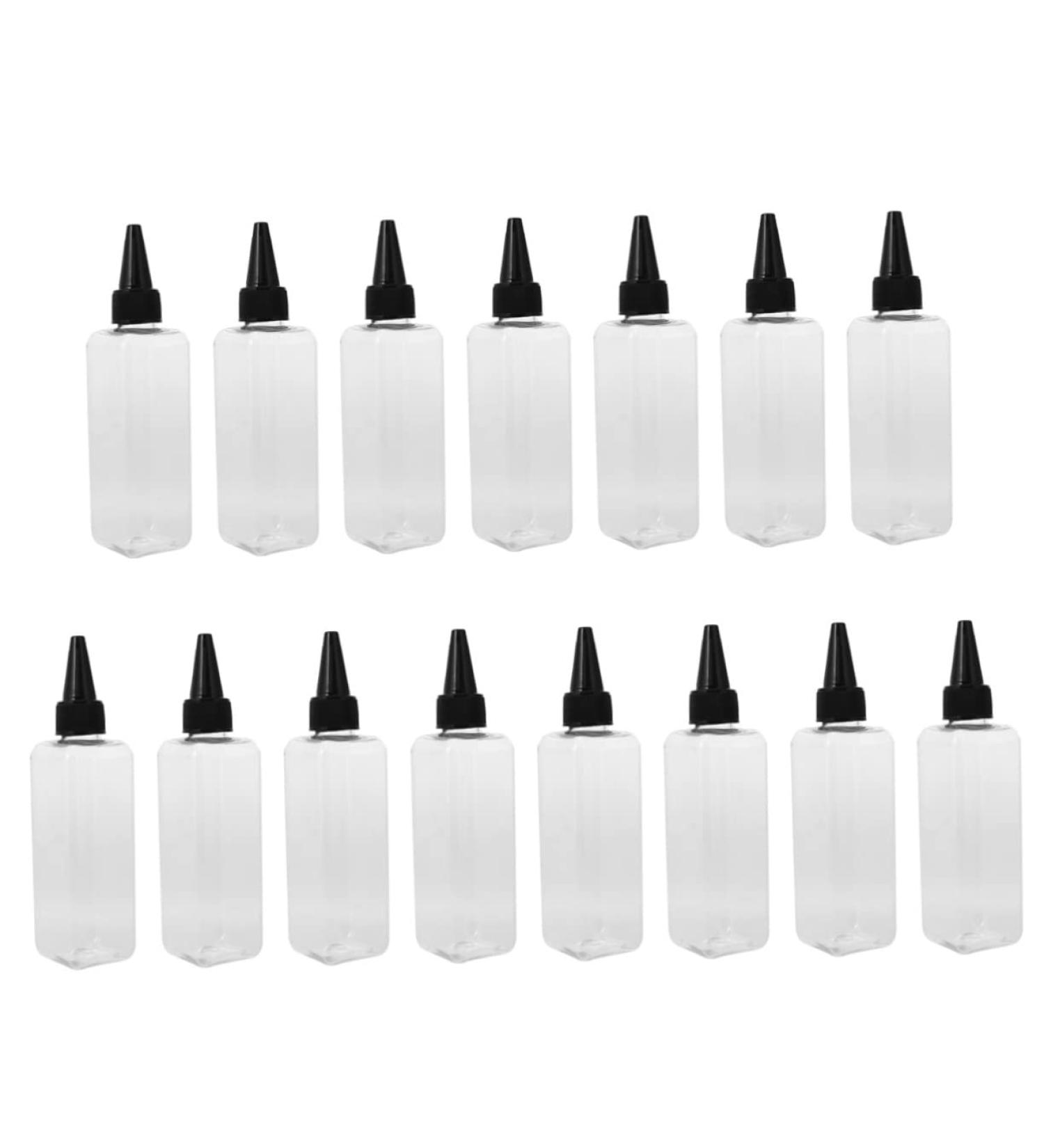 DOITOOL 15pi ces Bouteille De Teinture Capillaire Carr e Plastique Transparent Avec Goulot Pour Coloration Cheveux Flacon De Coloration Cheveux - Buy Online on GoSupps.com
