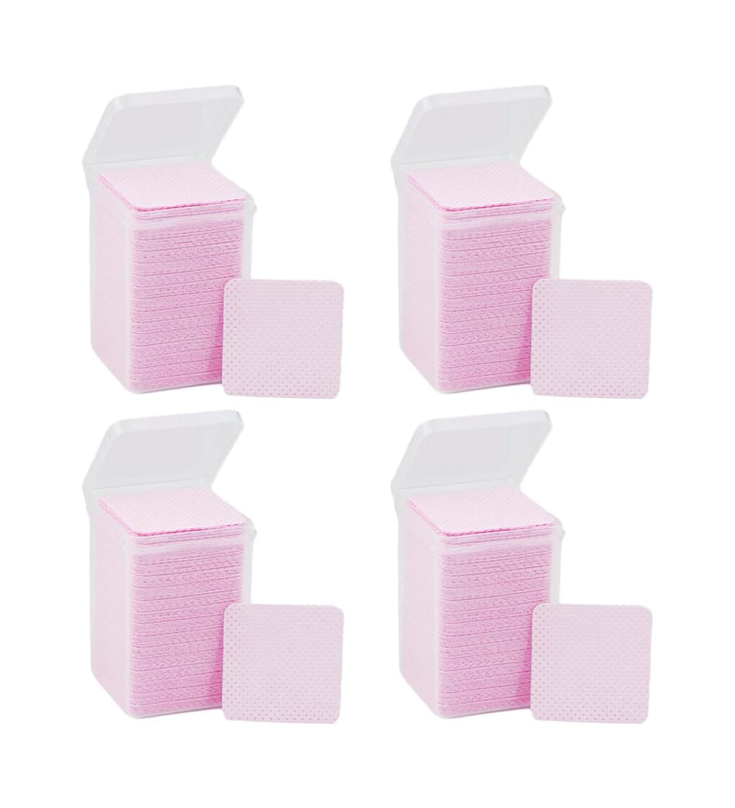 AUklOPVZZ 4set Nail Polish Remover Pads Simple Cleaning Non-woven Quick And Efficient Cotton Absorbent Soft Nail Cleaning Wipes pink - Buy Online on GoSupps.com