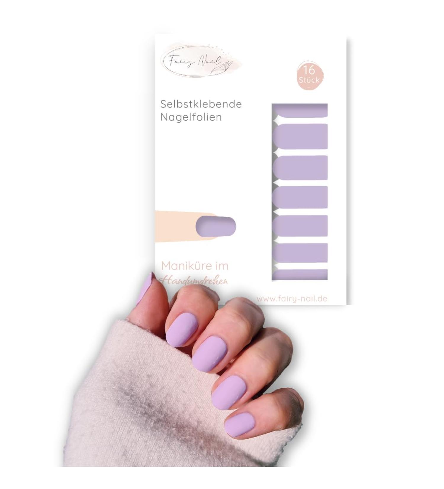 Fairy Nail Foils - Lavender Nail Polish Strips | 16 Nail Stickers for Perfect Home Manicure | International Shipping - Buy Online on GoSupps.com
