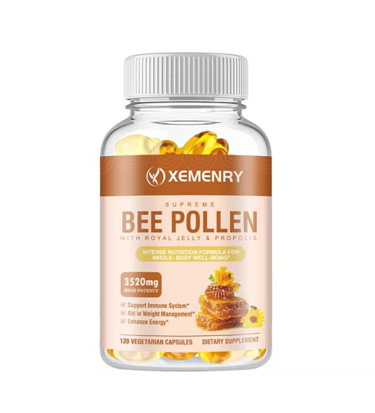 Bee Pollen 3520mg - Antioxidant Skin Health - Royal Jelly Propolis Black Pepper - Buy Online on GoSupps.com