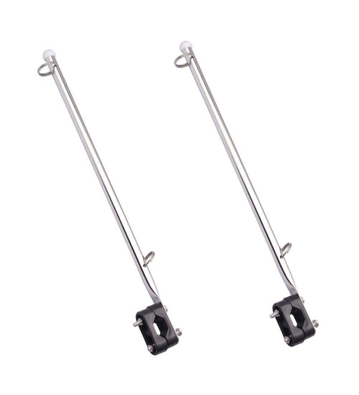 2pcs 316 Stainless Steel Flag Pole Rail Mount for Boats (78 - 1 14) - Marine Yacht Pulpit Staff - Buy Online on GoSupps.com