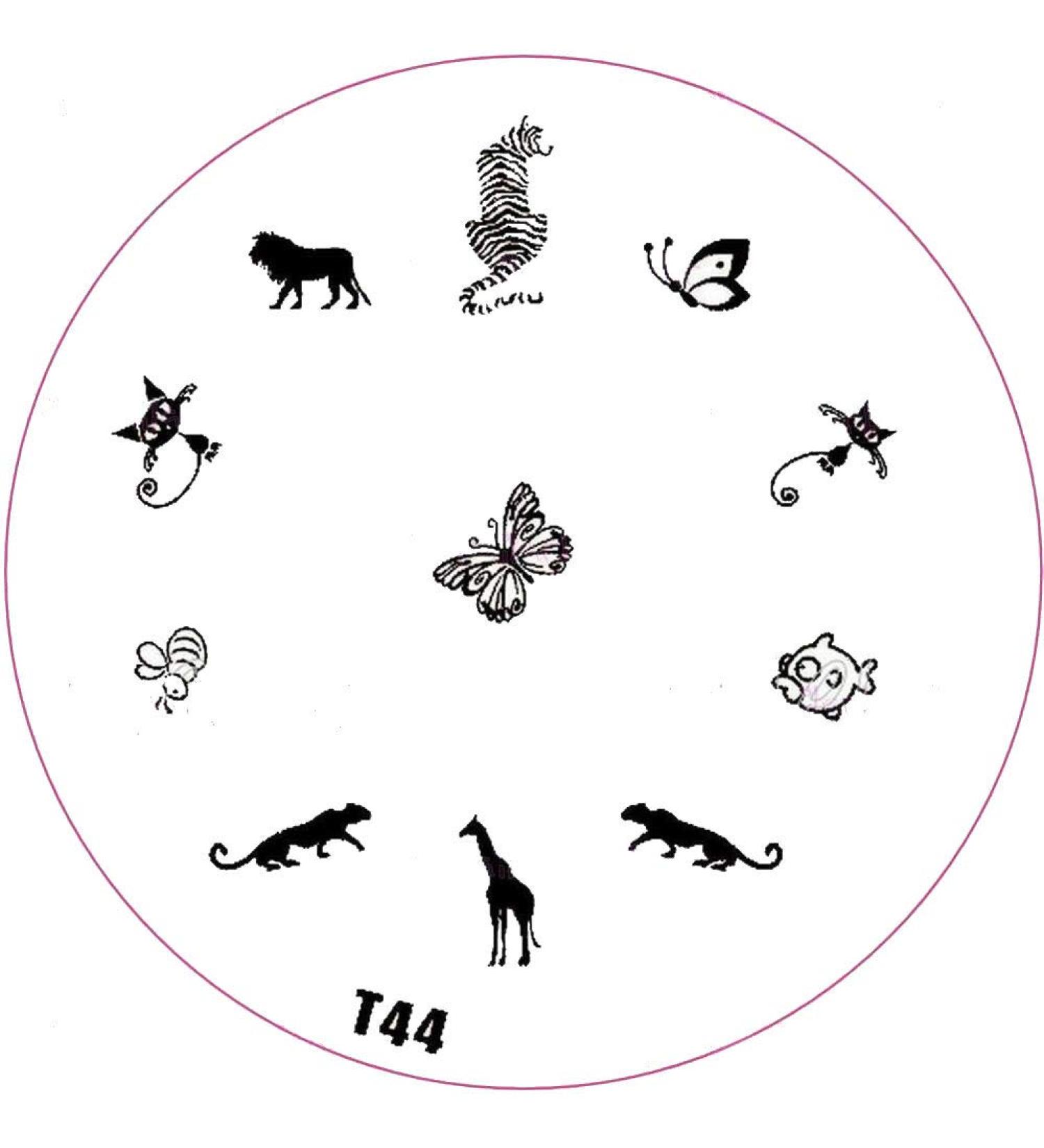 ++SPECIAL ITEM++ Stamping stencil T-Series: T44 Lion Tiger Butterfly Cat Fish Panther Giraffe Bee