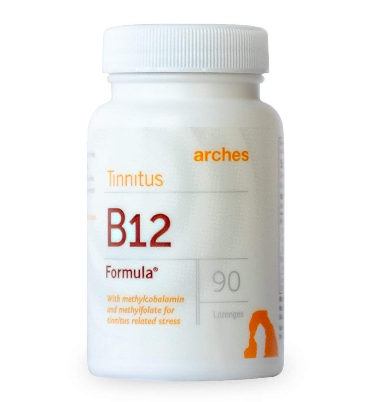 Arches Tinnitus B12 Formula  Methylfolate 400 mcg Methylcobalamin 1000 mcg 90 Lozenges 3 Month Supply