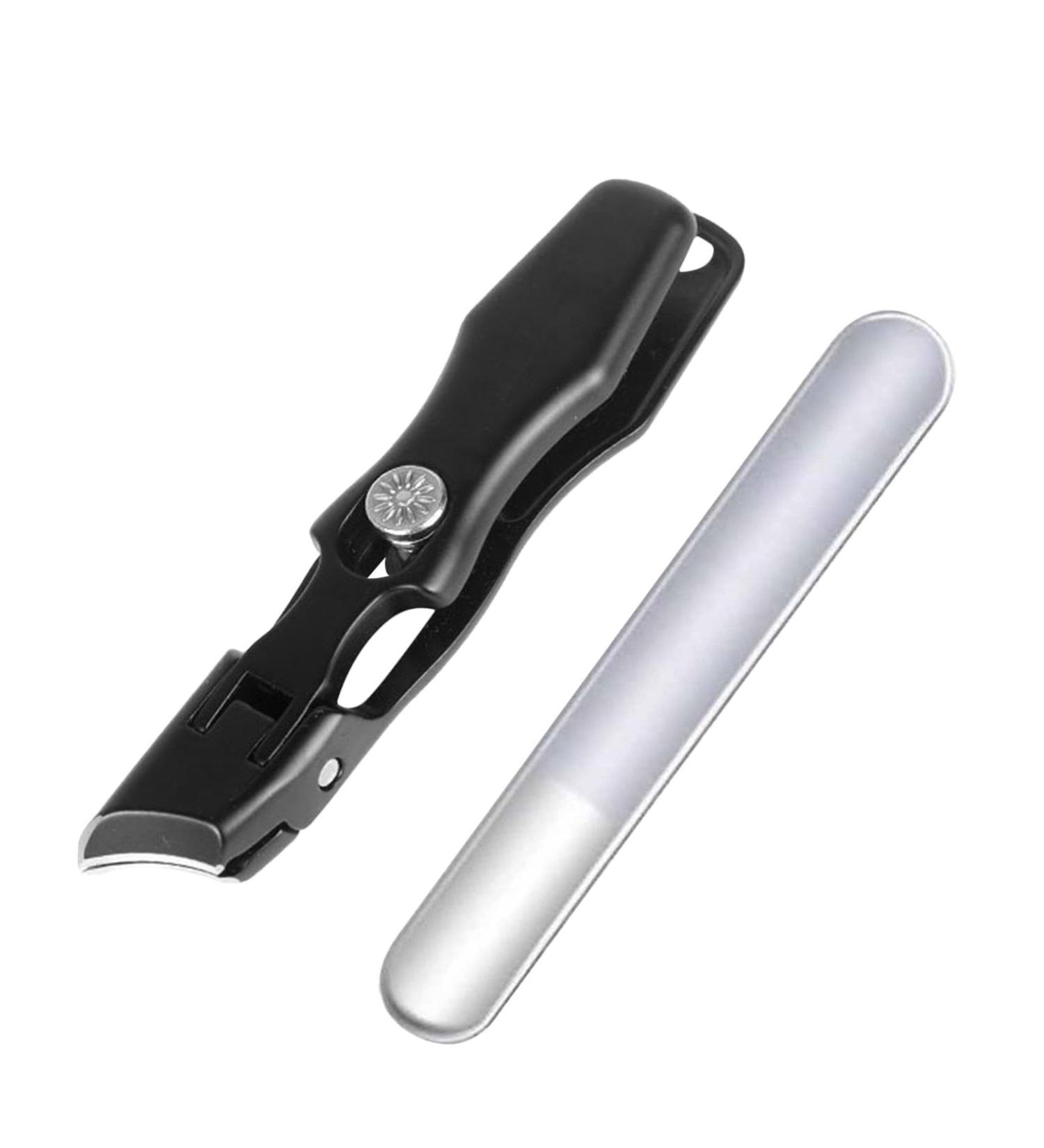 Vbnuyhim Fingernail Clippers Nail Clippers for Men Wide Neck Nail Clippers - Splash Guard Toenail Clippers for Thick Toenails Portable Nail Trimmer and Nail File Nail Clippers with Large Black - Buy Online on GoSupps.com