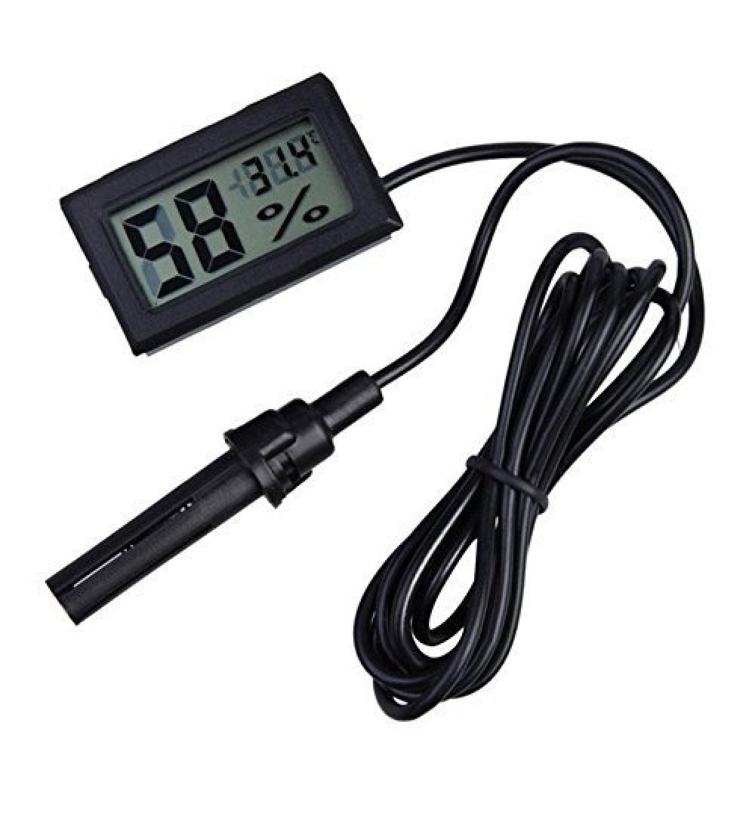 Buy Wingoneer 2-in-1 Digital LCD Thermometer Hygrometer for Reptiles Incubators & Aquariums - Black | International Shipping Available - Buy Online on GoSupps.com