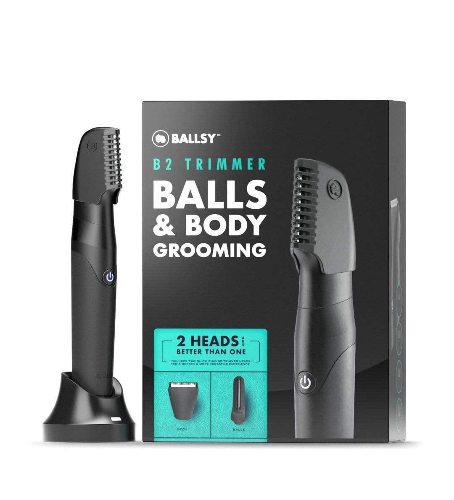 Ballsy B2 Groin & Body Trimmer for Men - Waterproof, Cordless with 2 Quick Change Heads for Close Shave - Buy Online on GoSupps.com