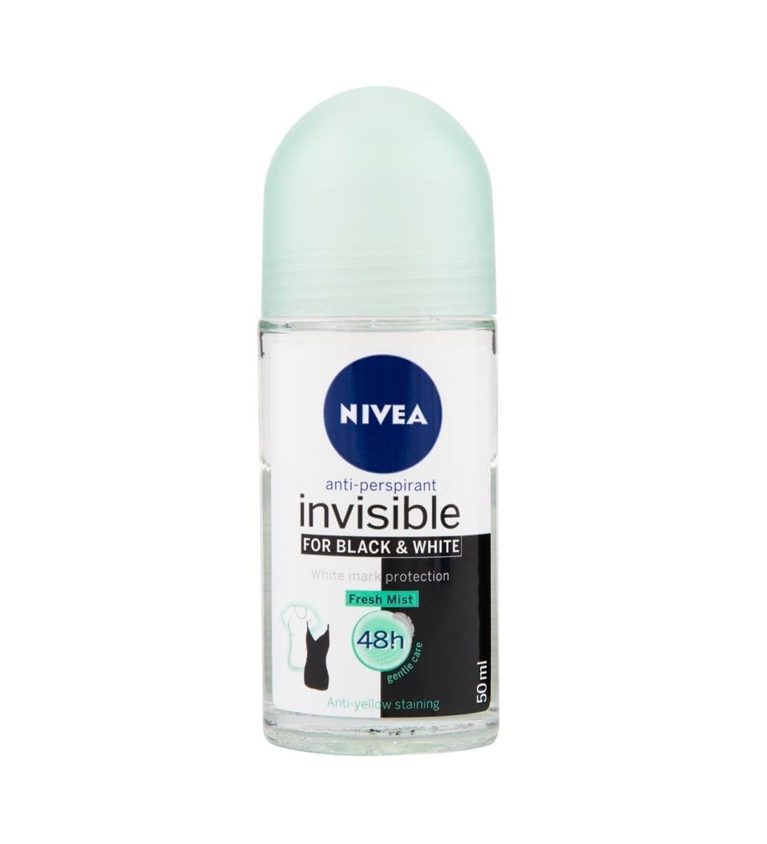 Nivea Invisible Black & White Fresh Anti-Perspirant Roll-On Deodorant -6 Pack