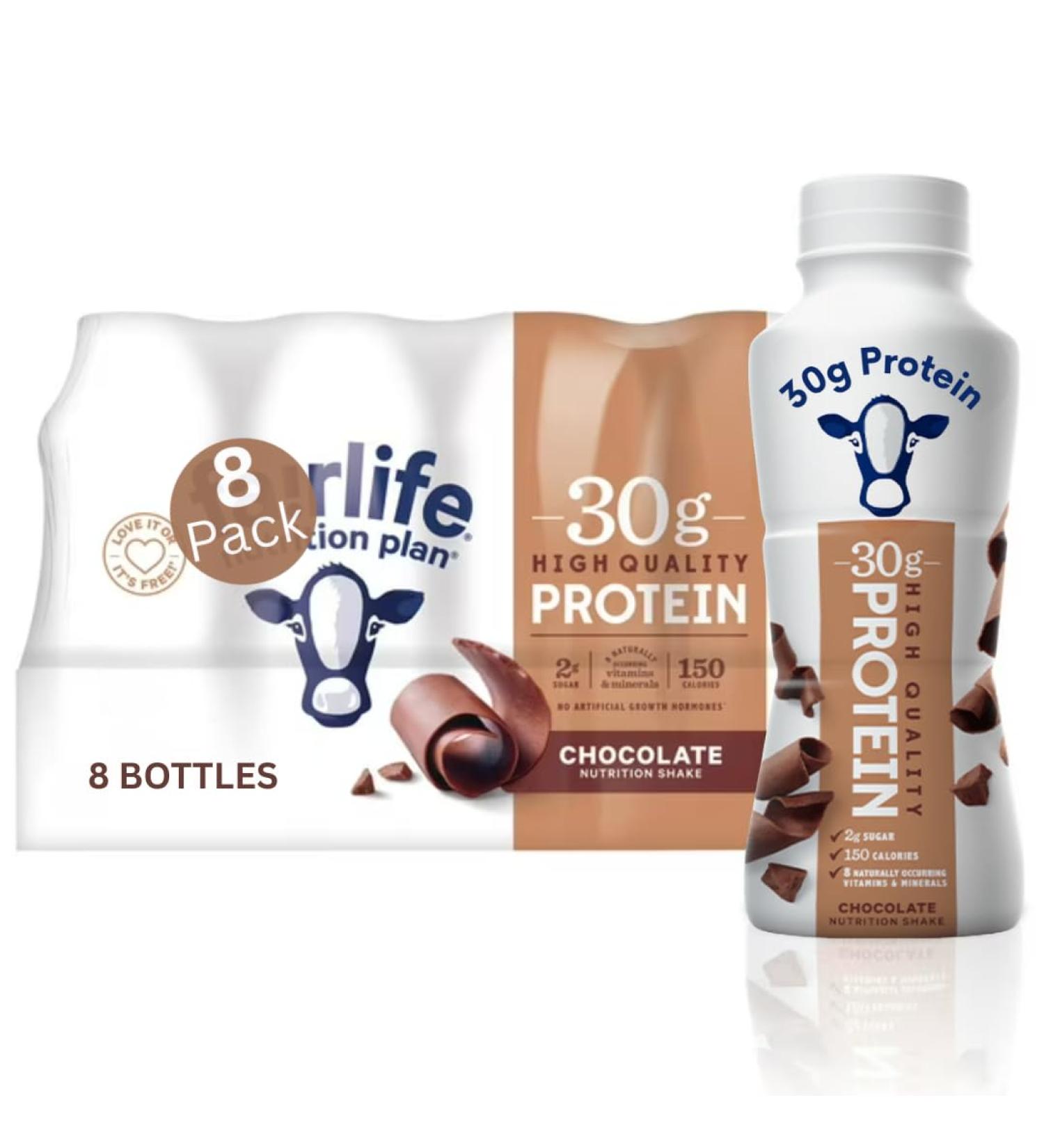 High Protein Nutrition Shake Variety Pack 30g Protein per Bottle | Vanilla & Chocolate Assortment (8 Pack 11.5 Fl Oz) | 2g Sugar & 150 Calories | Enriched with 8 Naturally Occurring Vitamins & Minerals | Low Sugar Recove  - Buy Online on GoSupps.com
