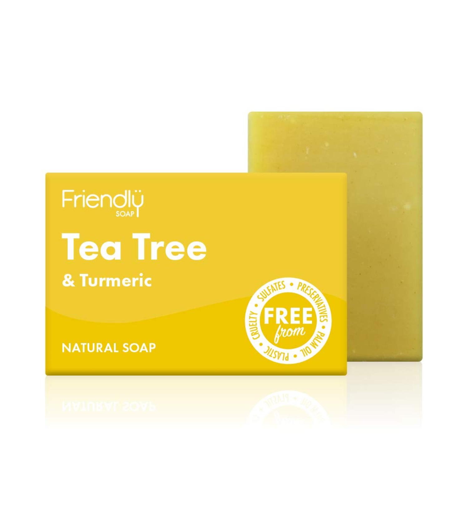 Natural Tea Tree & Turmeric Soap - Antibacterial Therapeutic Handmade Soap 95g - Buy Online on GoSupps.com