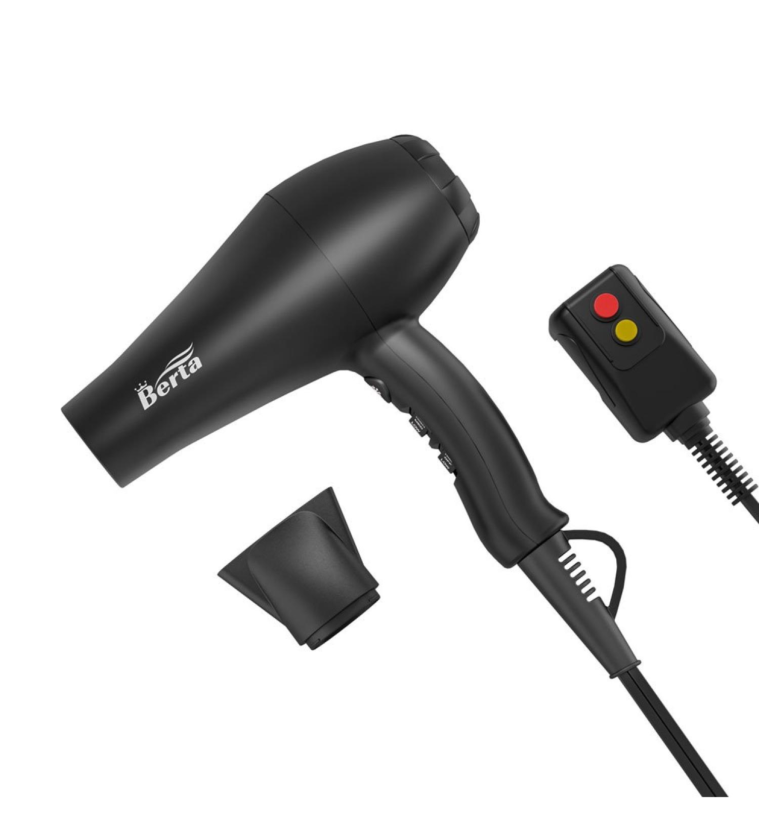 Buy BERTA 1875W Infrared Heat & Negative Ions Professional Hair Dryer - Includes Concentrator Nozzle Diffuser & Straightening Comb - International Shipping Available - Buy Online on GoSupps.com