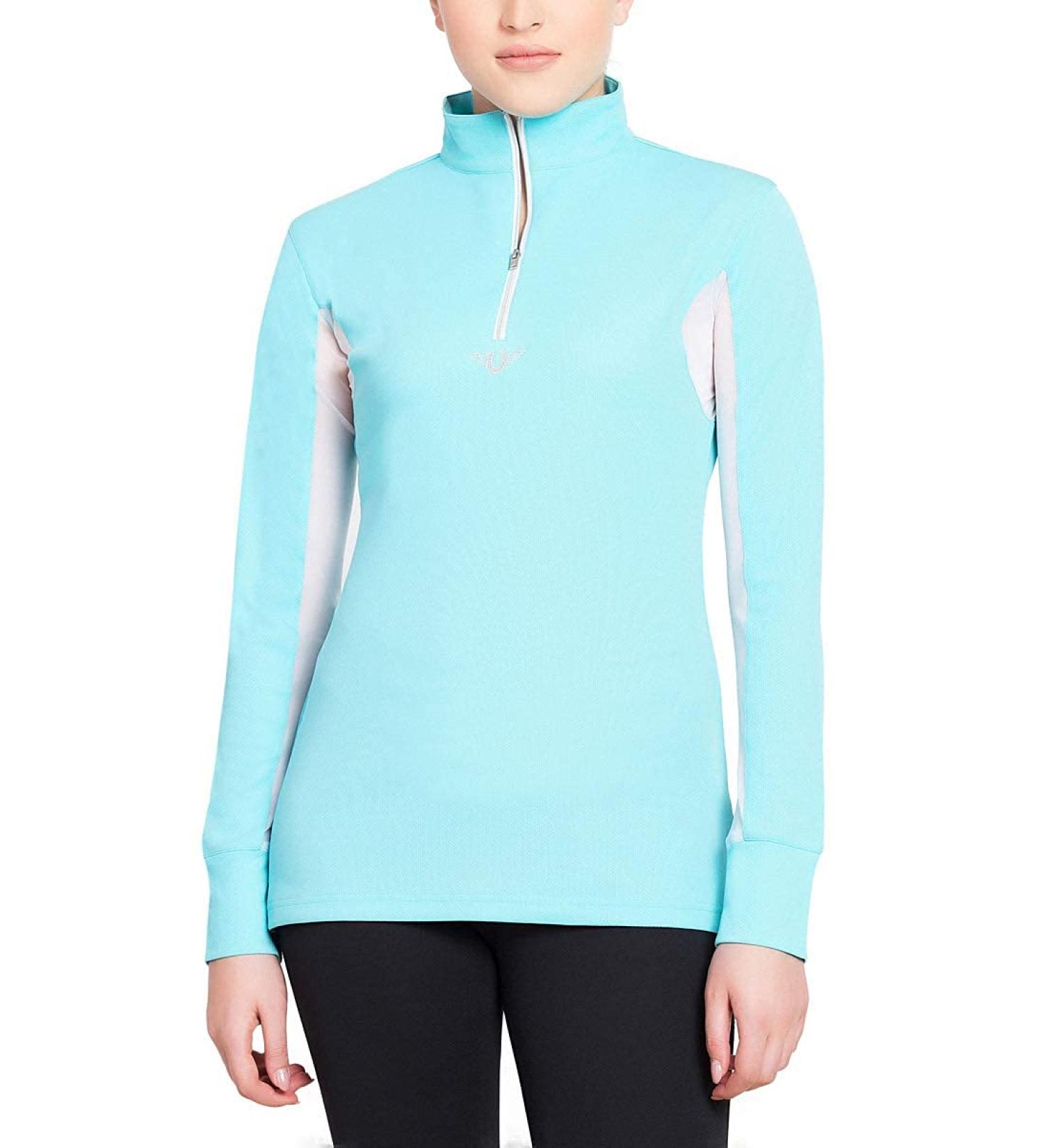 TuffRider Women's Ventilated Long Sleeve Sport Shirt - Aqua, X-Small - Buy Online on GoSupps.com