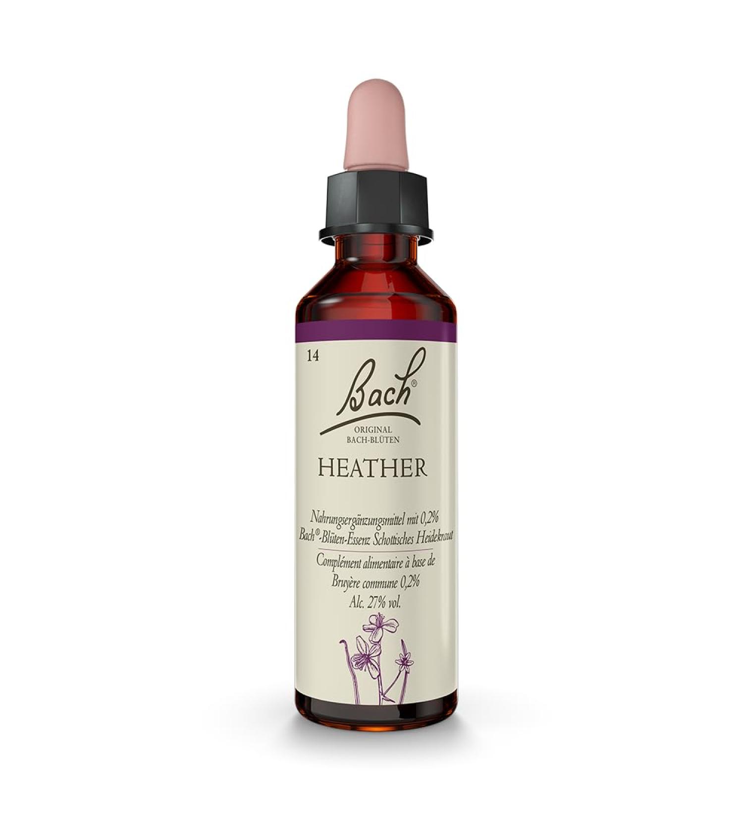 Original Bach Flower Drops No. 14 Heather - Enhance Understanding & Empathy | 20ml Remedy for Emotional Well-being - Buy Online on GoSupps.com