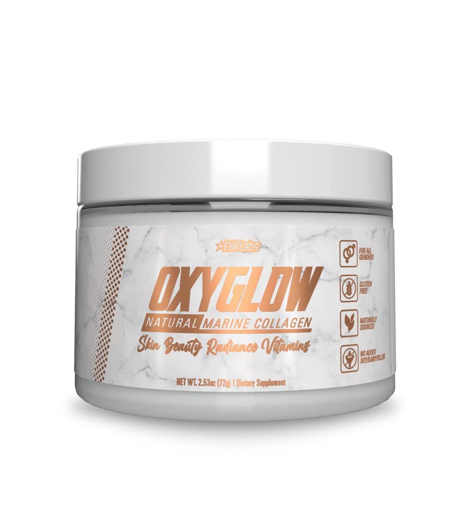 EHP Labs OxyGlow Natural Marine Collagen Powder - Hydrolyzed Marine Collagen Peptides Powder - Boosts Skin Elasticity & Firmness Accelerates Nail Growth & Strengthens Hair 30 Serves (Unflavored) - Buy Online on GoSupps.com