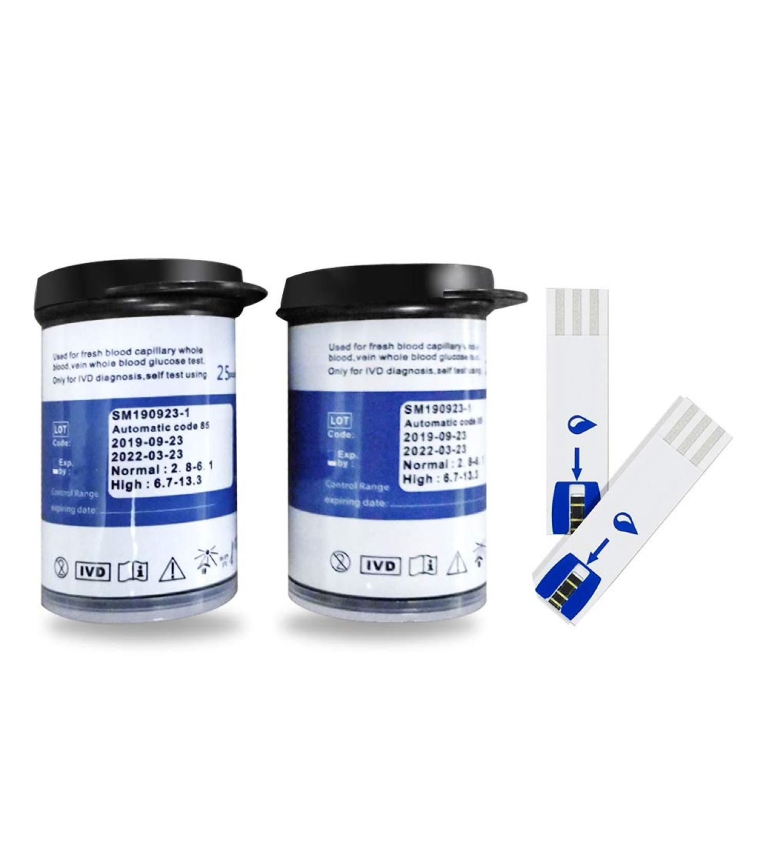 50Pcs Blue Diabetic Blood Glucose Test Strips + 50 Free Lancets - US Stock - Buy Online on GoSupps.com