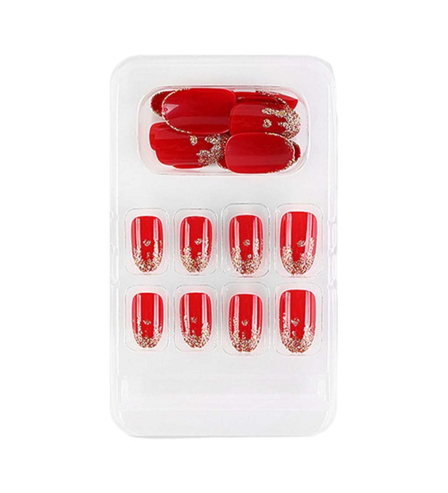 dijiusidy False Nail Fashionable Various Shapes Fingernail Full Coverage Strong Viscosity Adjustable Paster for Manicure Art 18 F741 18 1 count (Pack of 1) - Buy Online on GoSupps.com