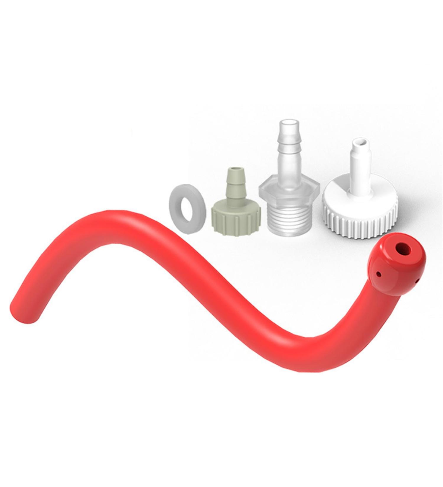 ZTHBysb Soft Silicone Vaginal Shower | 3 Adapter Enema Syringe Irrigator | 200cm Extra Long Cleaning Attachment for Men & Women - Red - Buy Online on GoSupps.com