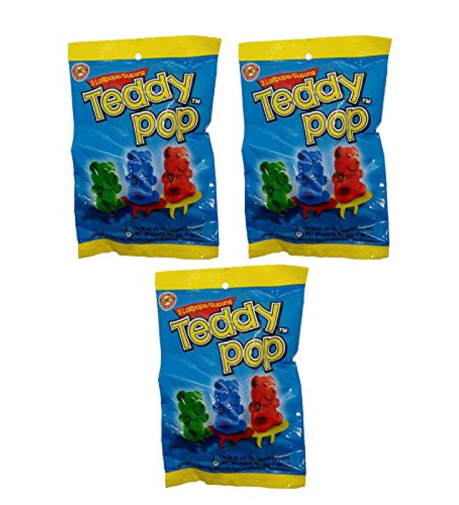 Teddy Bear Lollipop Rings 3 Pops/ Bag - Pack of 3 15g/Ring - Buy Online on GoSupps.com