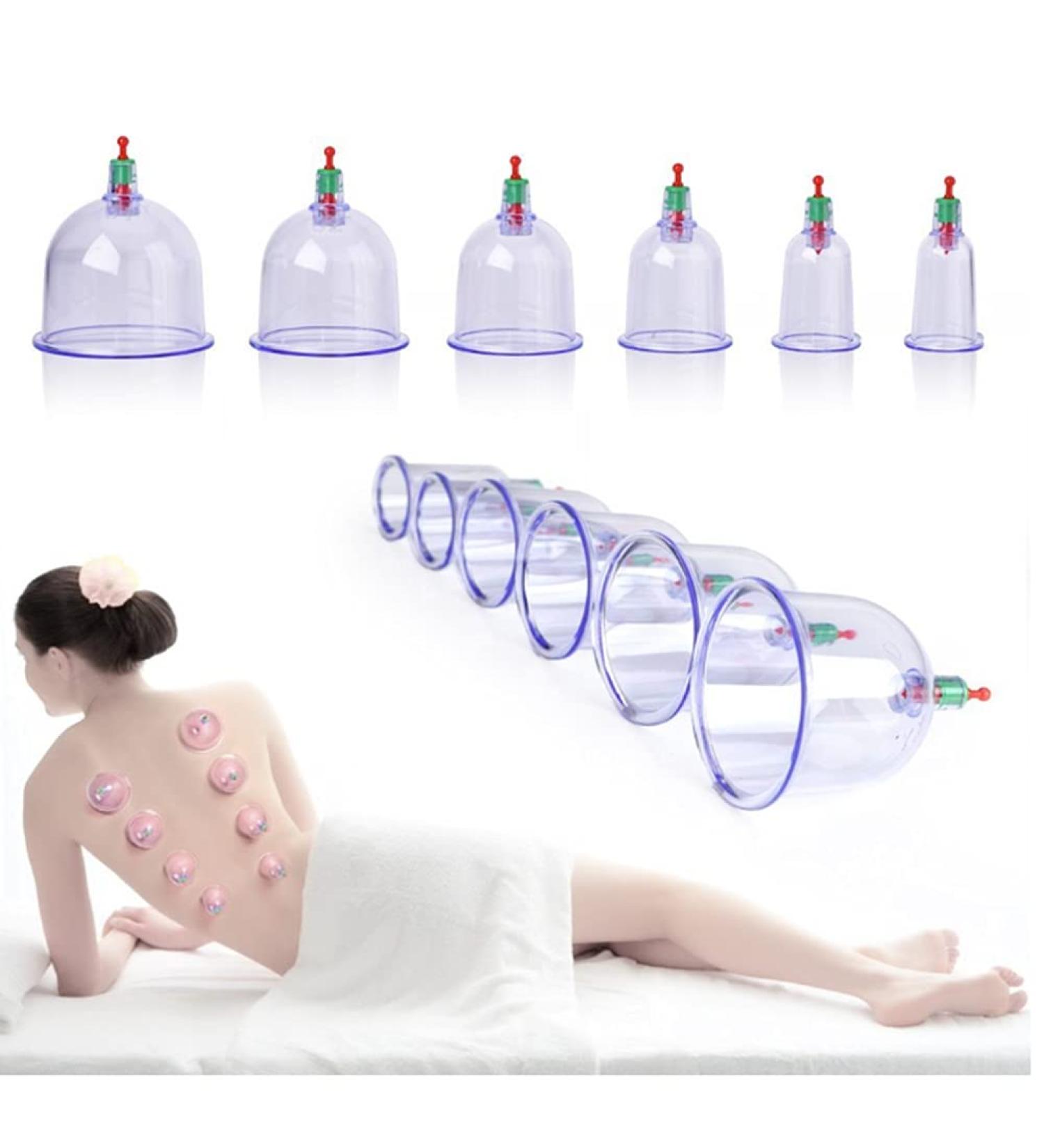 Premium Chinese Cupping Therapy Set with Pump - 12-Piece Transparent Massage Cups for Wrinkle Reduction (25x20x9 cm) - International Shipping Available - Buy Online on GoSupps.com
