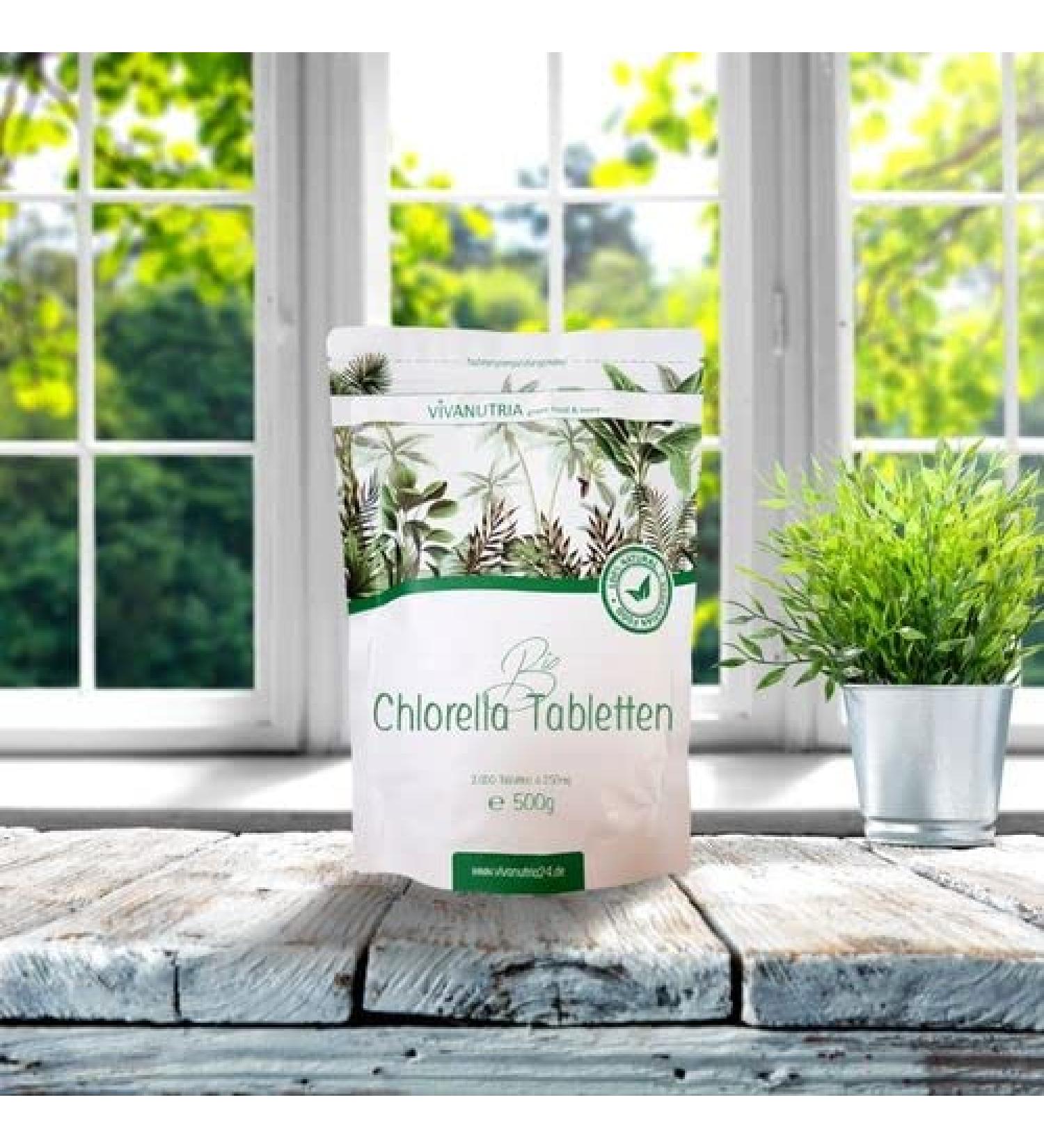 Buy Vivanutria Bio Chlorella 4000 Tablets (1000g) | 100% Pure Organic Vegan Supplement | No Additives | International Shipping Available - Buy Online on GoSupps.com