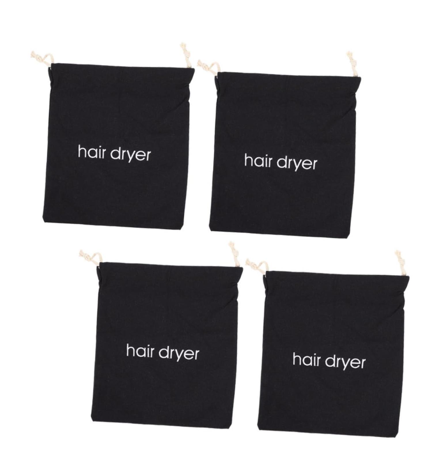 4pcs Hair Dryer Storage Bag Storage Bags Curly Hair Wig Canvas Drawstring Hair Dryer Carriers Travel - Buy Online on GoSupps.com
