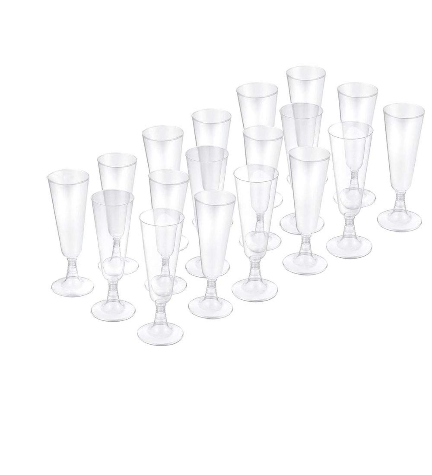 18 Pack of Clear Mini Plastic Champagne Flutes - Disposable Mimosa Wine Glasses for Wedding Parties - 5.5oz Toasted Flutes for Cocktails - Buy Online on GoSupps.com