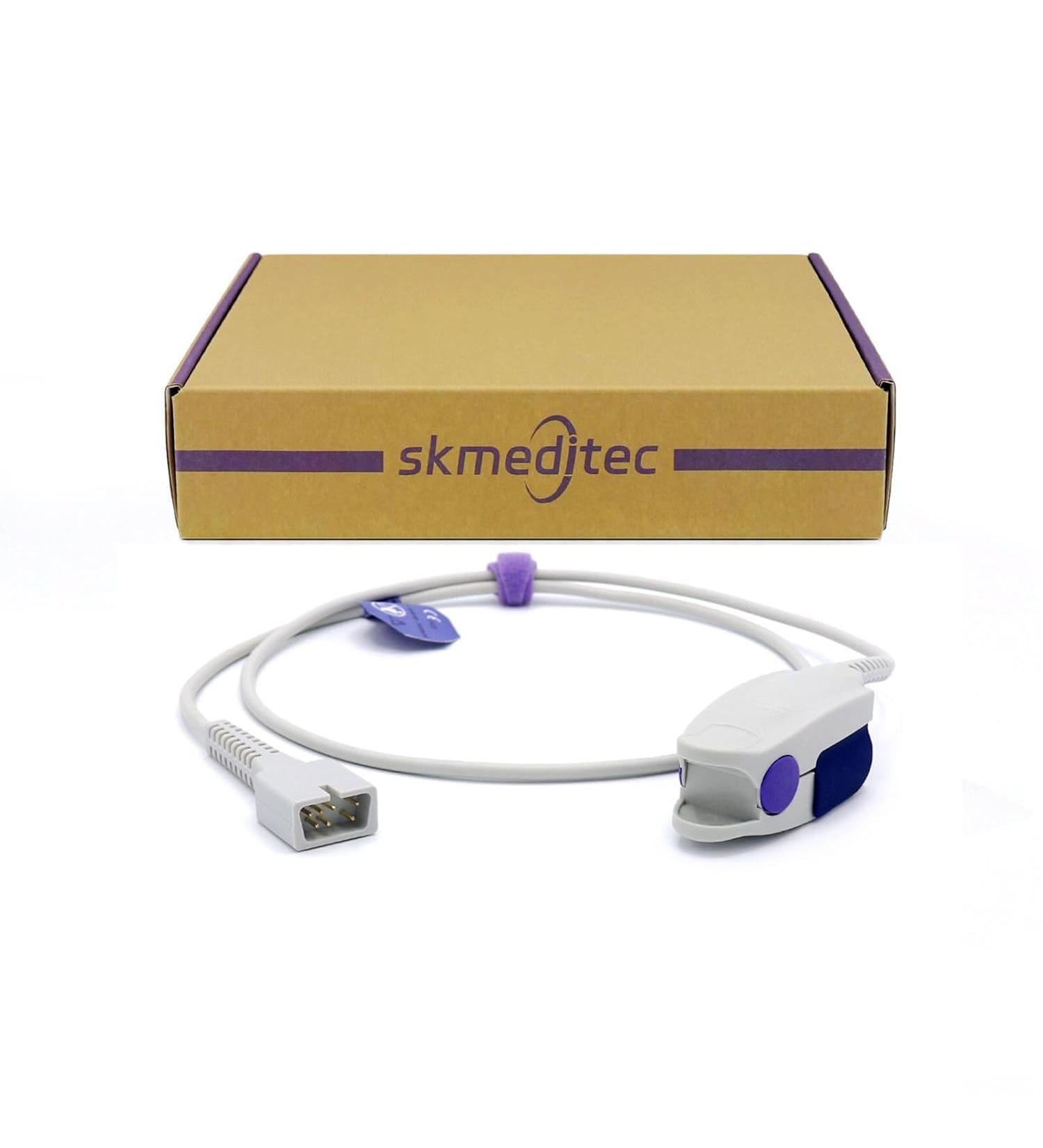 Buy Skmeditec Compatible Nellcor Oxismart SpO2 Sensor - Reusable 7 Pin Adult Finger Clip Probe | 9.8 Feet - International Shipping - Buy Online on GoSupps.com