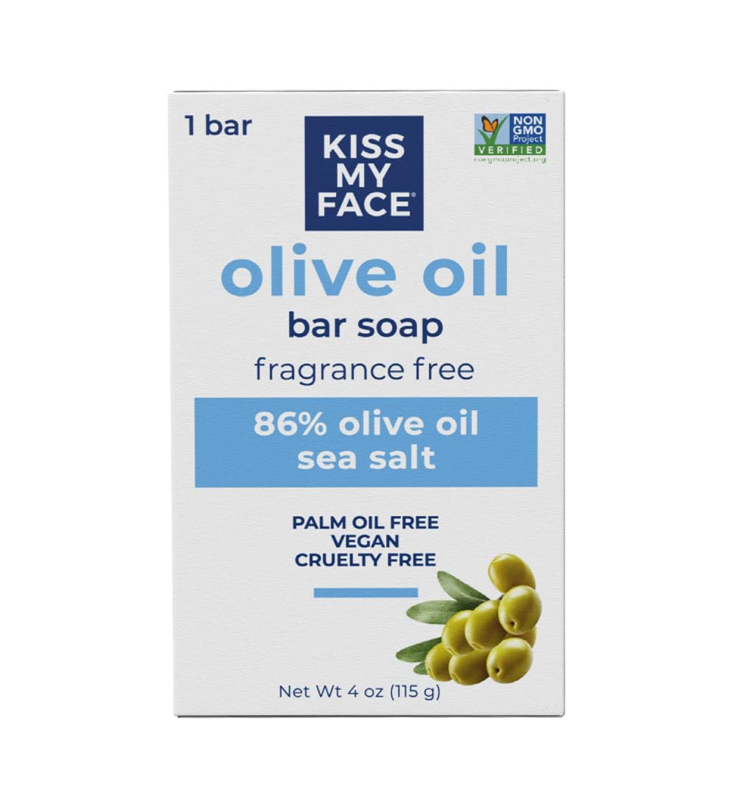 Kiss My Face Olive Oil Fragrance Free Bar Soap - Moisturizing, Vegan & Cruelty Free - 4 oz x 3 Pack - Buy Online on GoSupps.com
