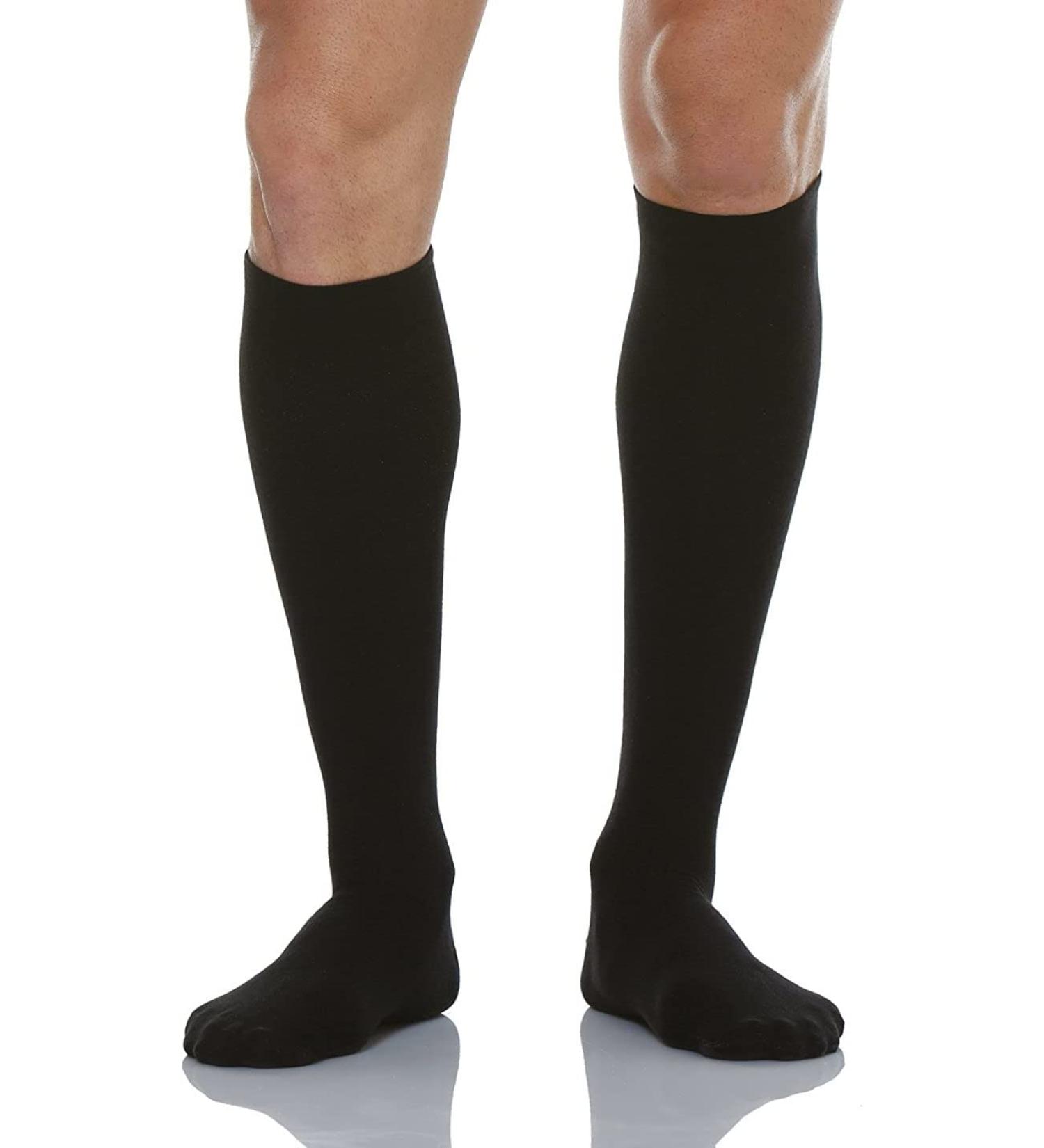 Relaxsan 930 Compression Stockings for Men & Women | 22-27 mmHg Knee Highs | Cotton & Silver Support Stockings - Black 39-41 - Buy Online on GoSupps.com