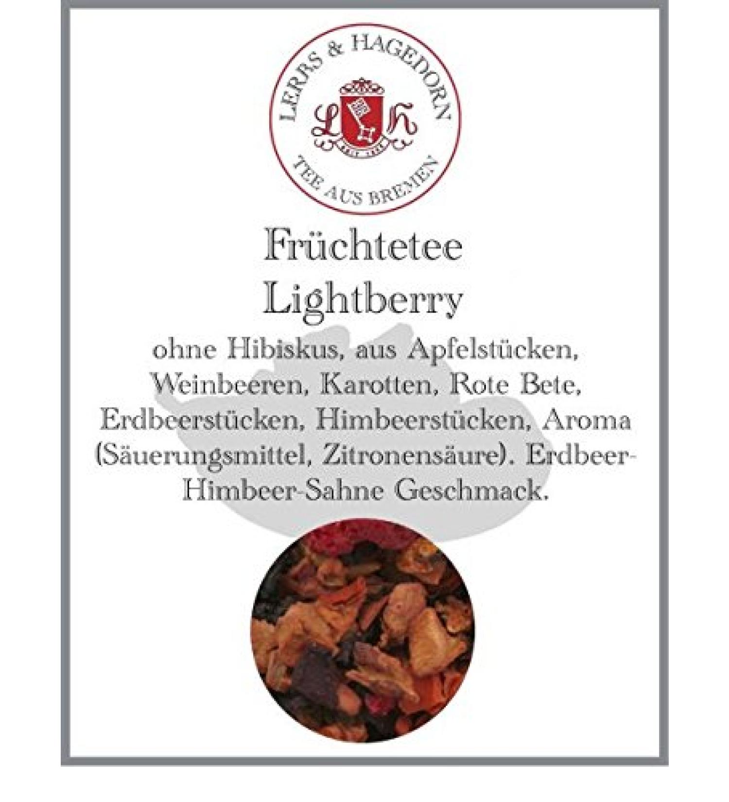  Lerbs & Hagedorn Lerbs & Hagedorn Lightberry Fruit Tea | Strawberry to Raspberry Flavor 1 kg (approx. 50 liters) without hibiscus made from pieces of apple berries and carrots - Buy Online on GoSupps.com