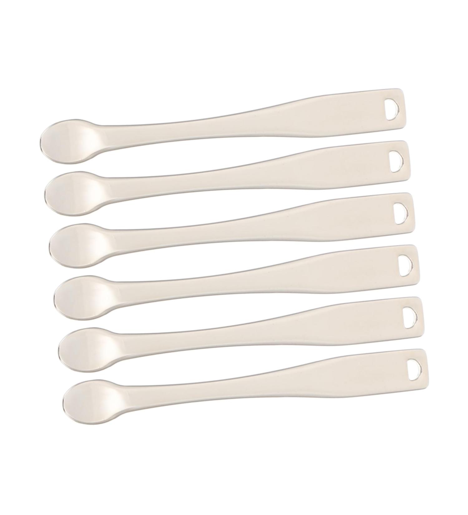 Beatifufu 6pcs Electroplating Cream Spoon Face Cream Applicator Face Cream Spoon Spatula Zinc Alloy Skin Care 6x2x0.7cm Silver - Buy Online on GoSupps.com