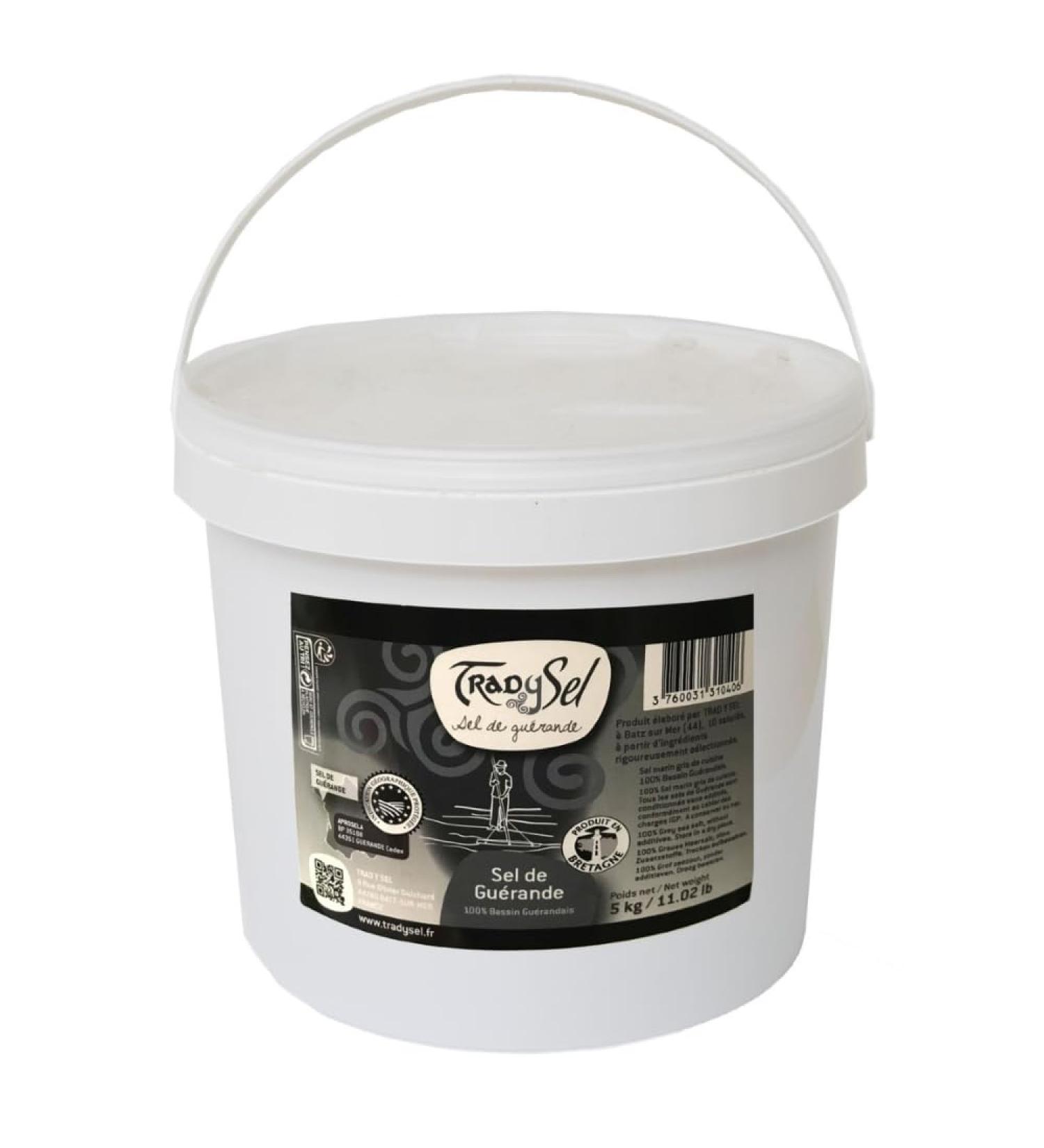 Guerande Coarse Grey Salt 5kg Bucket - Buy Online on GoSupps.com