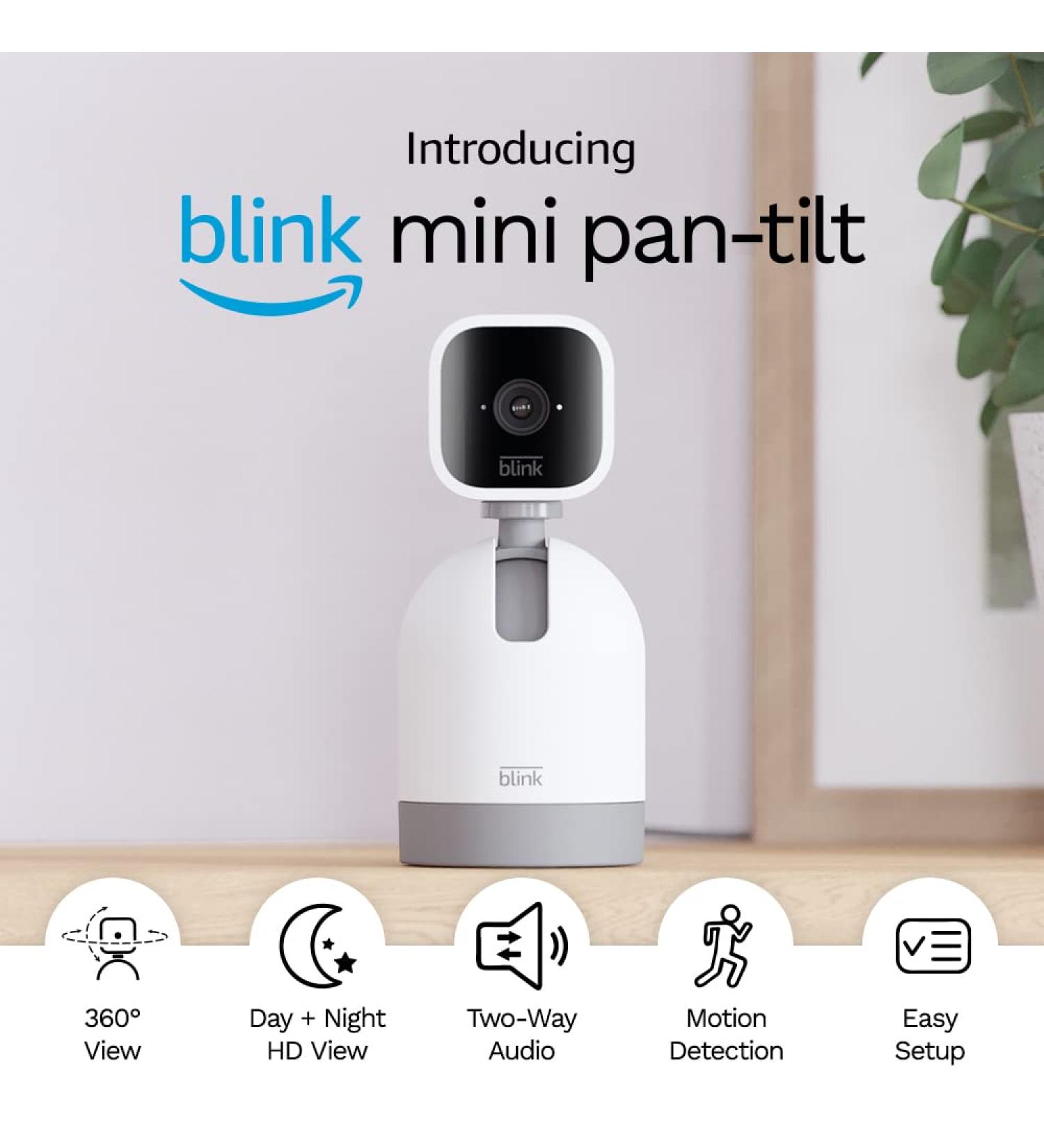 Blink Mini Pan-Tilt Camera | Indoor Smart Security Camera with HD Video & Motion Detection | Alexa Compatible (White) - Buy Online on GoSupps.com