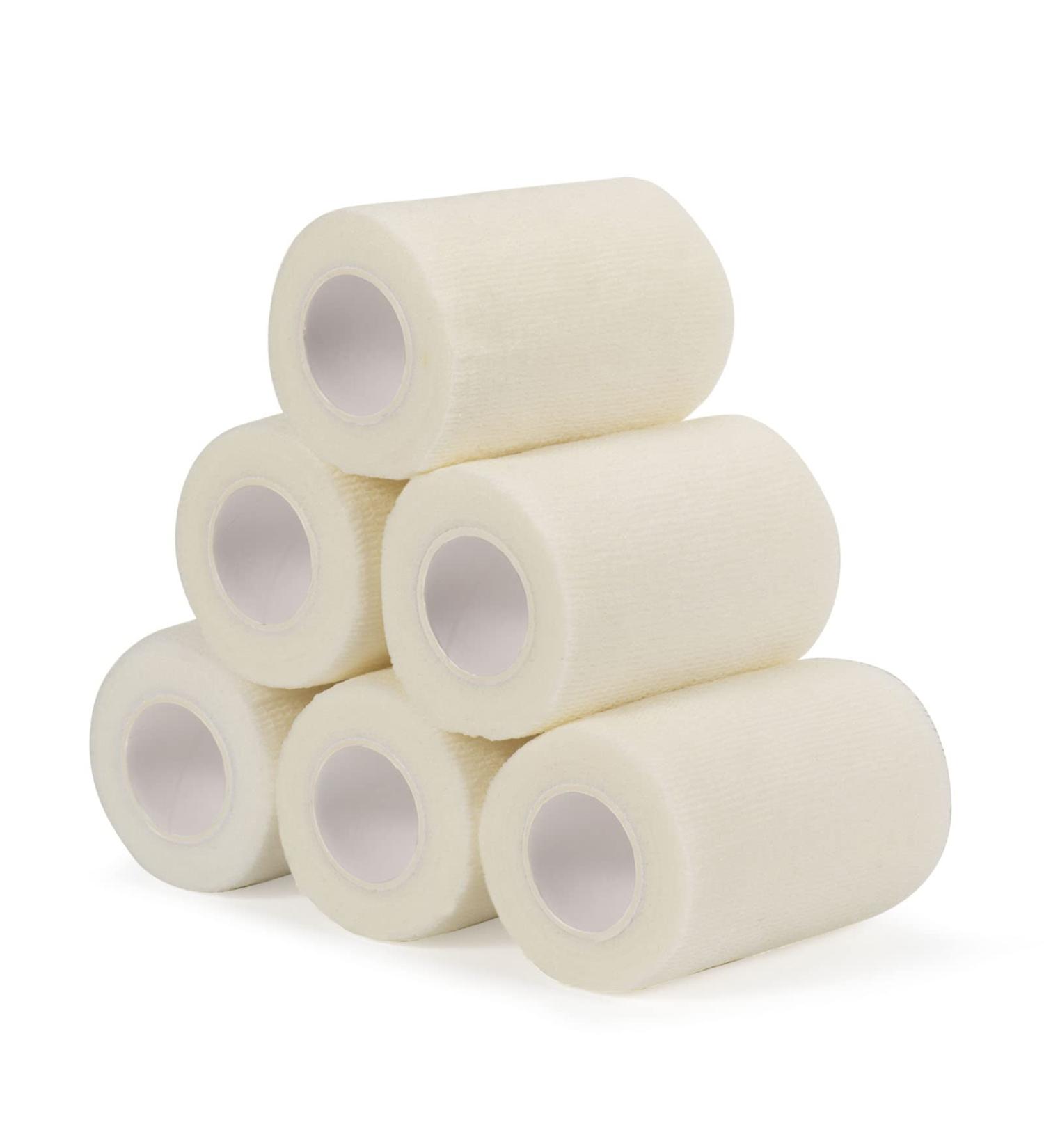 Buy Self-Adhesive Legal Bandage - 7.5cm x 4.5m 6 Rolls | Cohesive First Aid Wrap for Dogs & Sports - White - Buy Online on GoSupps.com