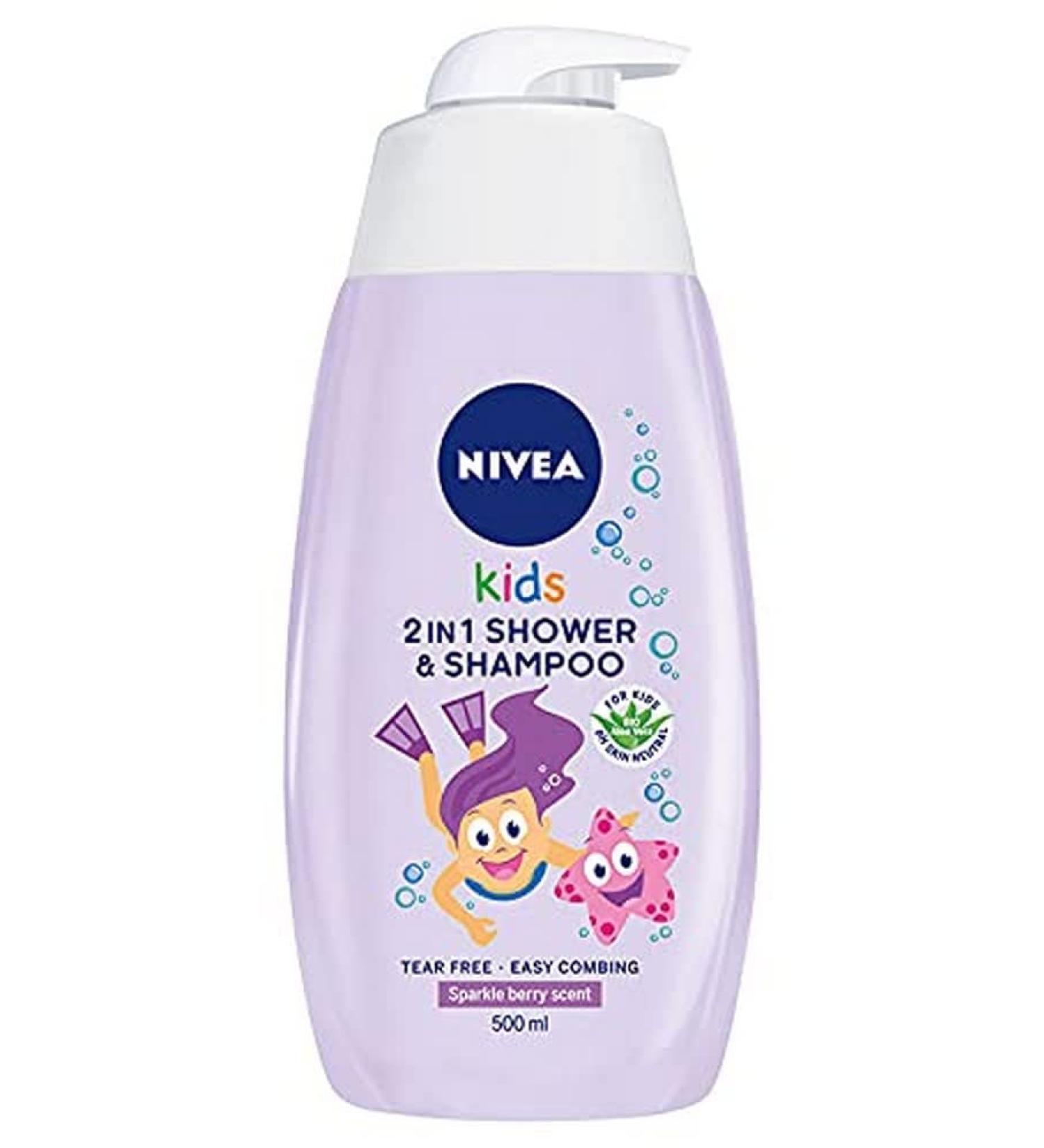 NIVEA Polish NIVEA Body and Hair Cleanser 2in1 with Fruit Scented Gel 500 ml Berry 500 ml Pack of 1 - Buy Online on GoSupps.com