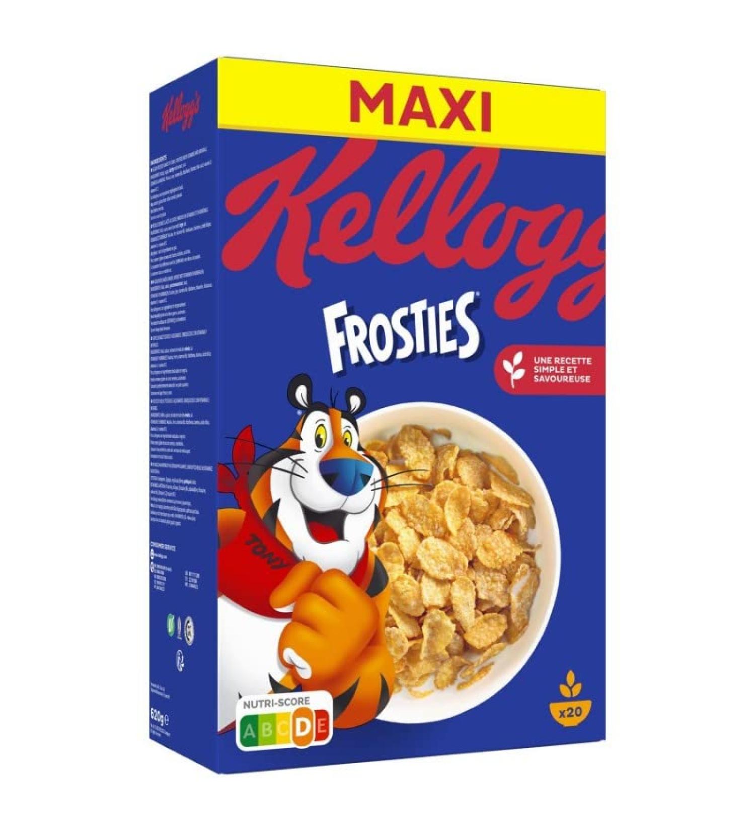 Kellogg's Frosties 620G - C r ales croustillantes pour enfants avec une douceur d licieuse - Petit d jeuner savoureux pour toute la famille. - Lot De 3 - Vendu Par Lot
