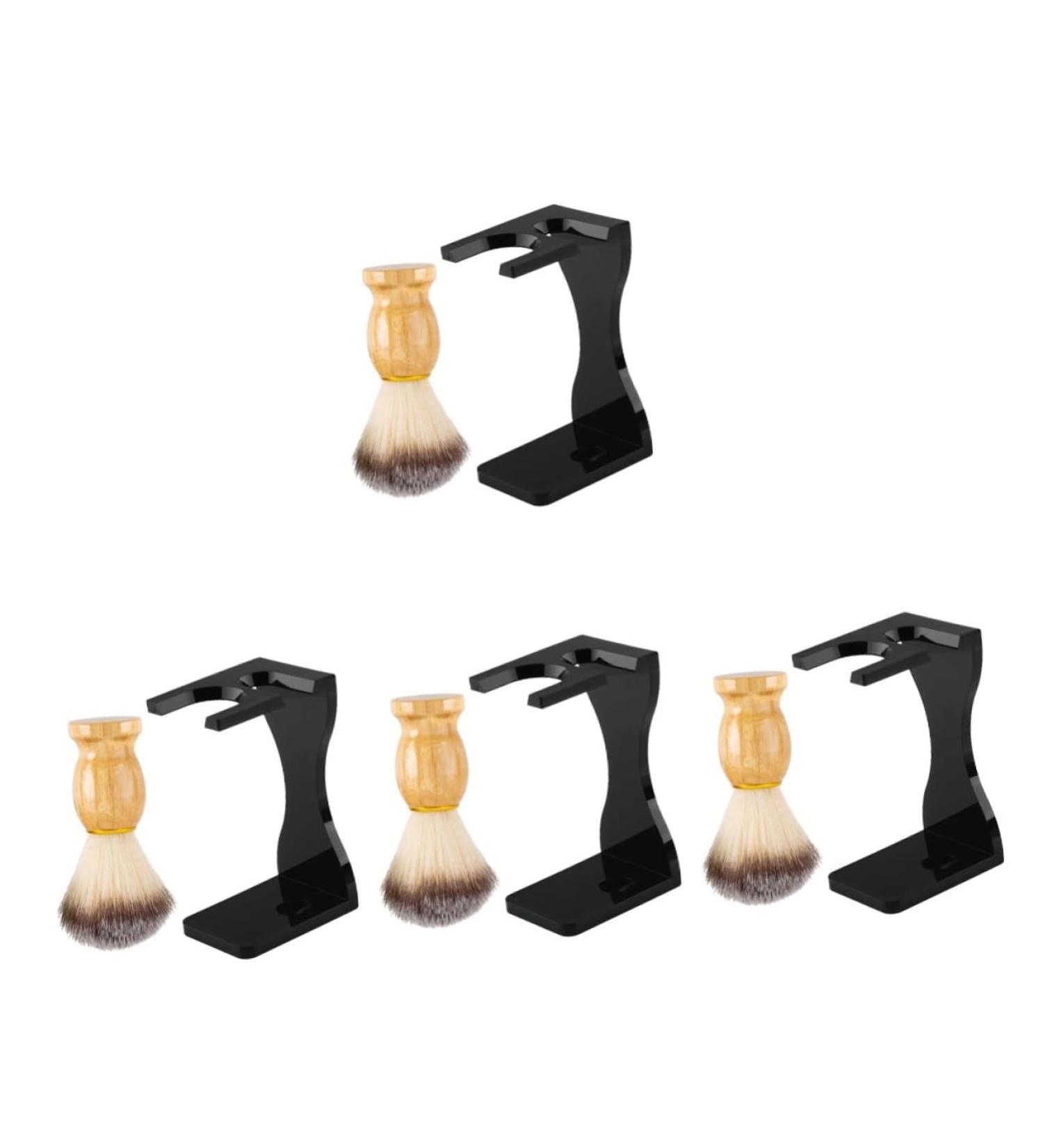 Minkissy 4 Set Shaving Brush & Razor Holder - Premium Salon Tools for Men | Acrylic Storage & Shaving Accessories - Buy Online on GoSupps.com