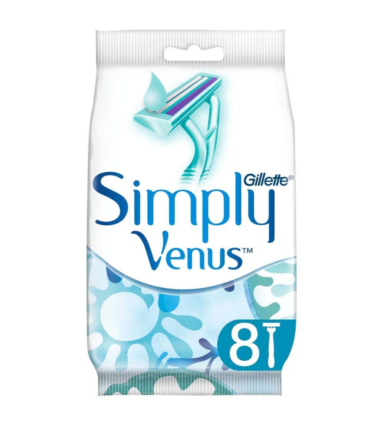 Buy Gillette Simply Venus Disposable Razors for Women - 8 Count Double Blade | Smooth Shaving Worldwide Shipping - Buy Online on GoSupps.com
