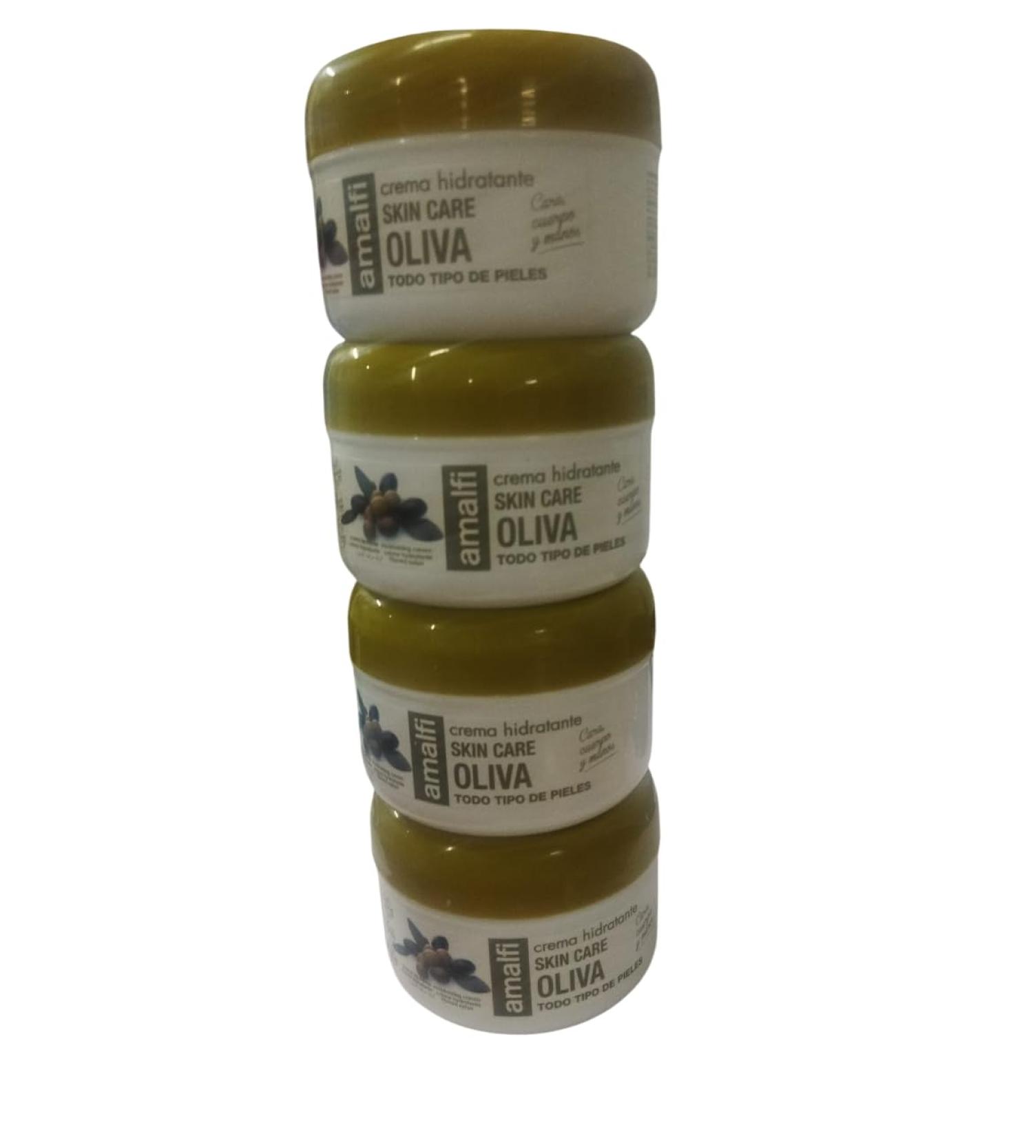 Lot de 4 cr mes hydratantes l'huile d'olive 800 ml | 4 flacons de 200 ml AMALFI | Visage corps mains | Vegan avec 94 % d'ingr dients naturels. - Buy Online on GoSupps.com