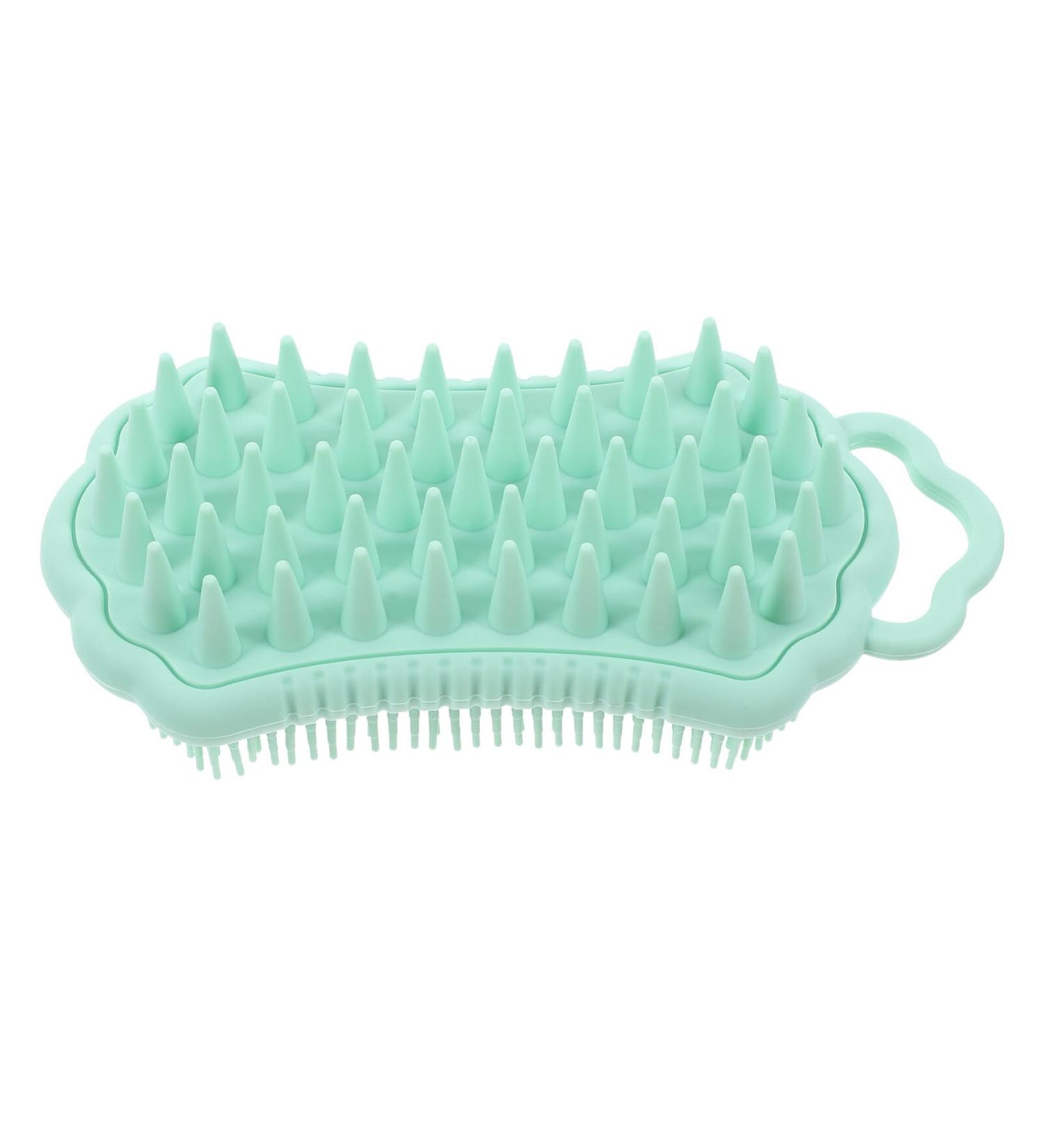 Buy Healvian Double-Sided Silicone Shampoo Brush - Scalp Massager & Scrubber for All Hair Types | Green - Buy Online on GoSupps.com