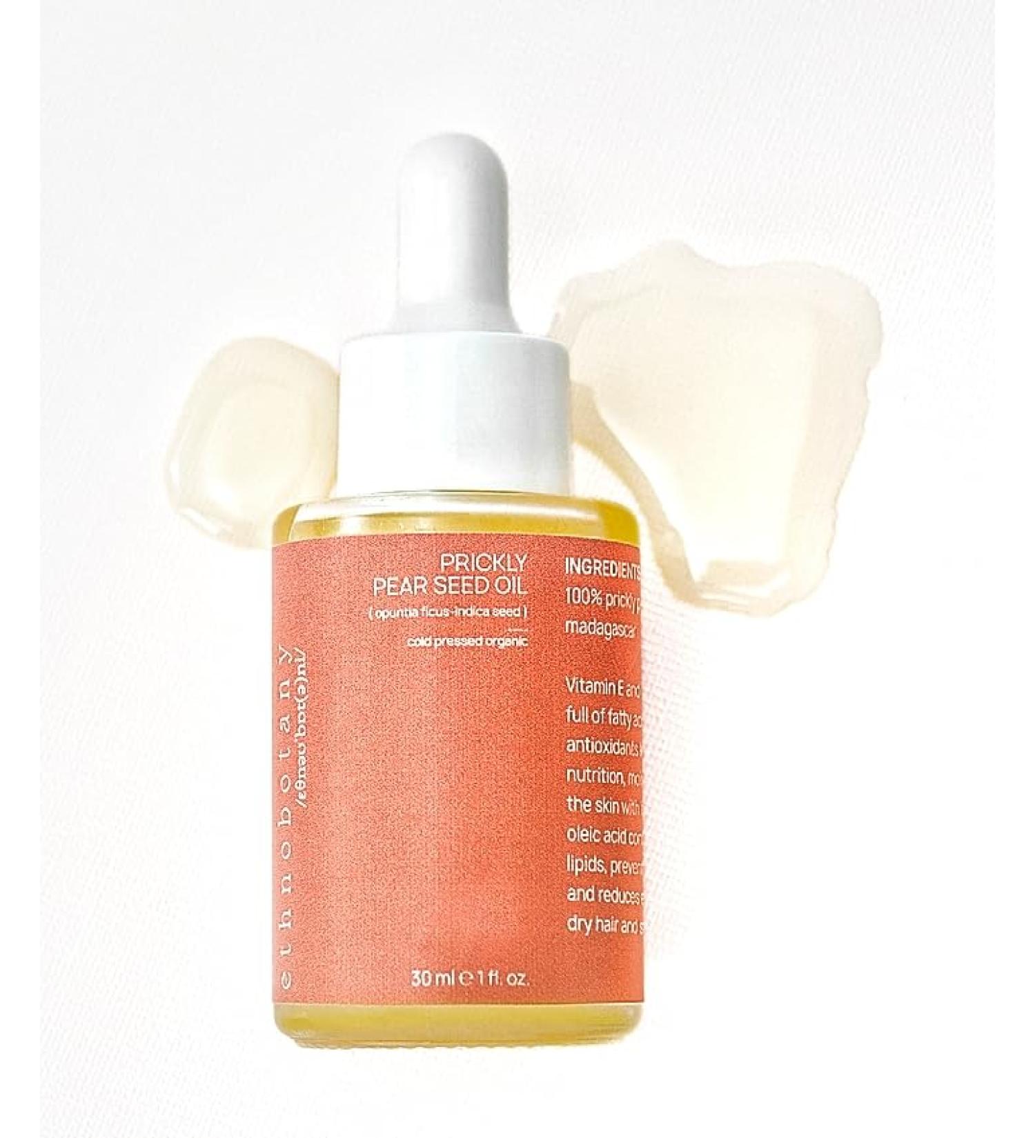 Ethnobotany Prickly Pear Seed Oil | 100% Organic 30ml Cold Pressed Oil from Madagascar | Anti Aging Moisturiser for Skin Face Body and Hair | Suitable for All Skin Types - Buy Online on GoSupps.com