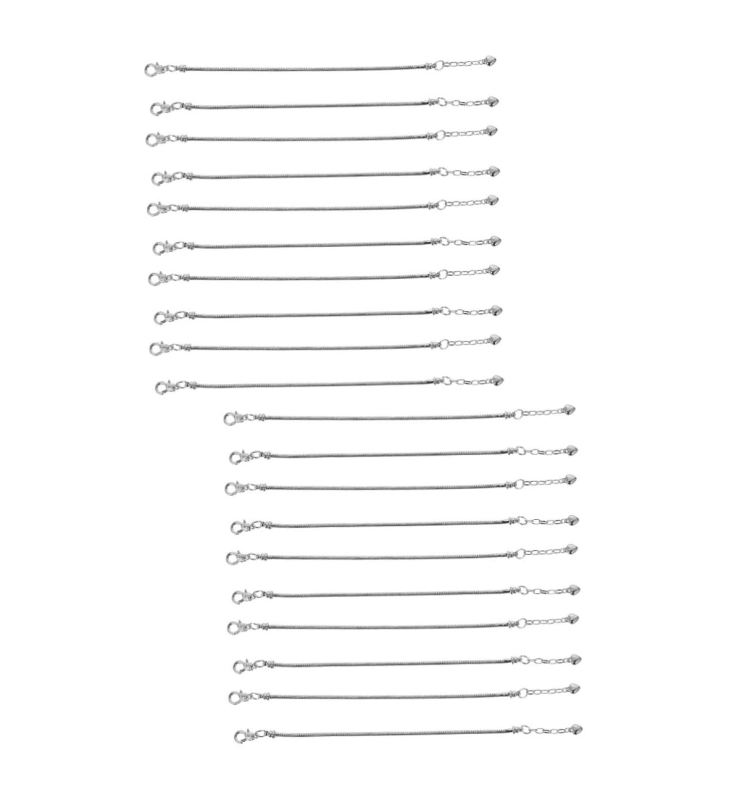 TOPPERFUN 20 Pcs Bracelet Chain Girl Birthday Gifts Snake Link Chain Womens Bracelets Chain for Women Fashion Jewelry Jewlery Jewelry Accessory Miss Stainless Steel Pure Copper Wrist Chain Silverx2pcs 20X0.2cmx2pcs - Buy Online on GoSupps.com