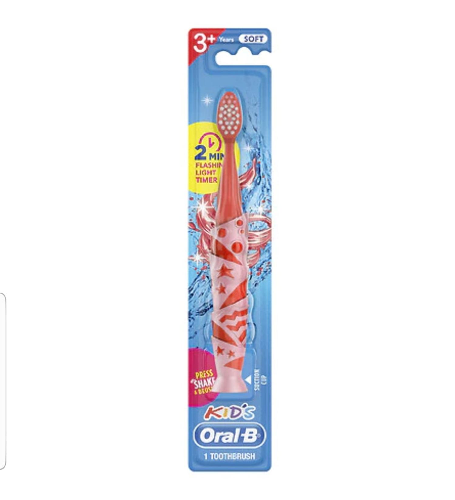 Oral-B Kids Electric Toothbrush with Light-up Timer - Pink - Buy Online on GoSupps.com