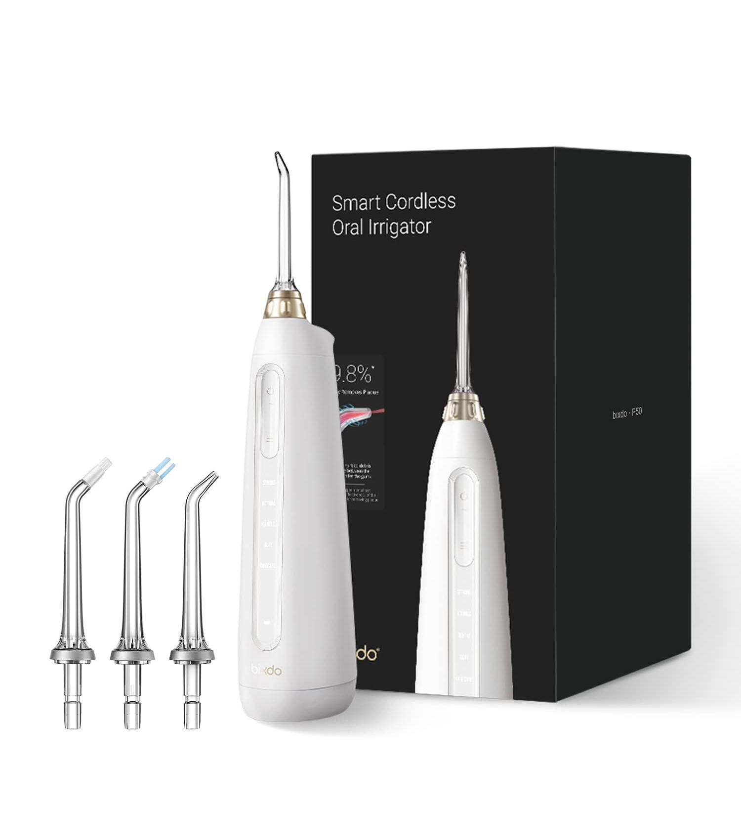 Water Flosser for Teeth - Cordless Oral Irrigator Electric Tooth Cleaner with 3 Magnetic Jet Tips & Wireless Charging Base for Home & Travel - Buy Online on GoSupps.com