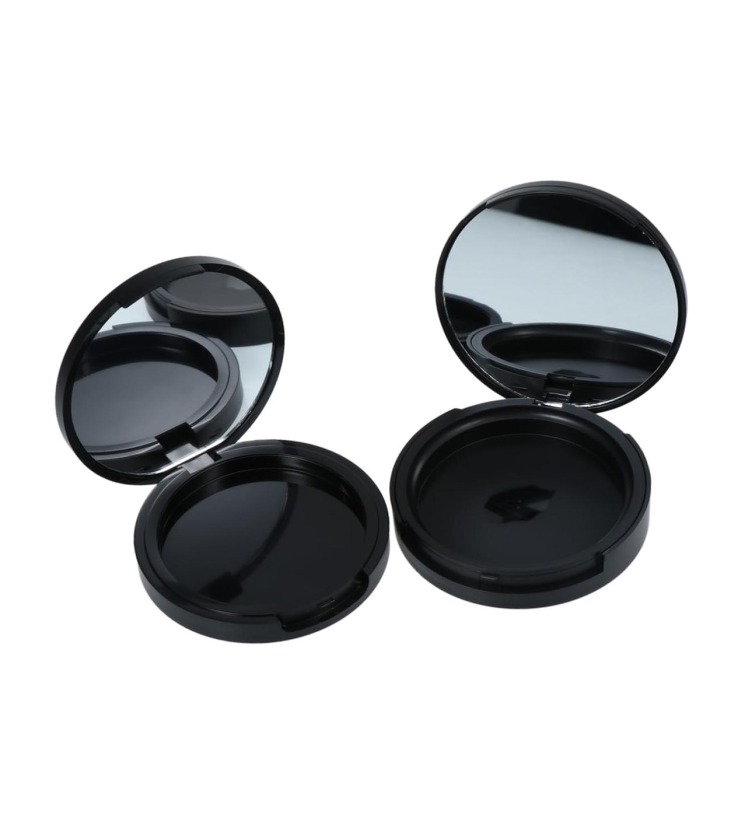 Beavorty 2pcs Cosmetic Powder Case Refillable Cream Containers Loose Powder Empty Box Travel Lightweight M Black - Buy Online on GoSupps.com