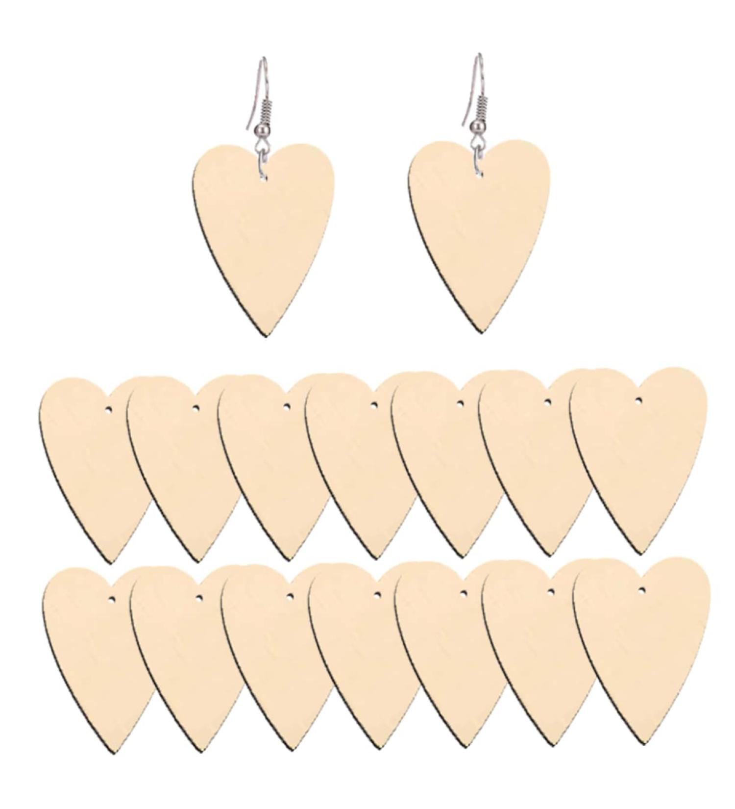 LIFKOME 50pcs Heart Shaped Earrings Wooden Eardrop Ear Accessories Casual Jewelry Party Ear Ornament Earring Studs for Women for Women Fashion and Attractive - Buy Online on GoSupps.com