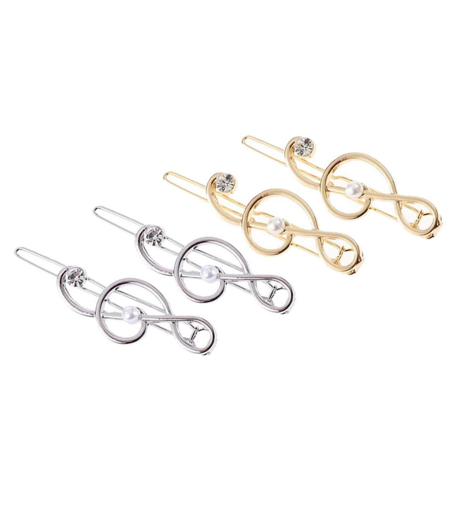 4x Dainty Hairpin Clip Music Note Hair Snap Clamp Womens Girls Headwear - Buy Online on GoSupps.com