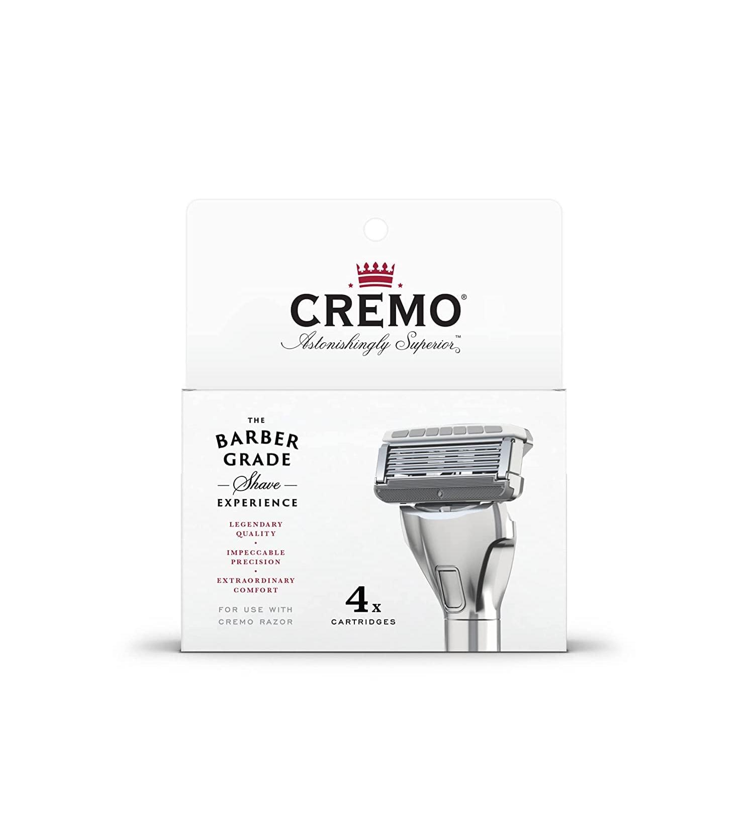 Cremo Barber Grade Razor Blades for Men - 4 Silver Blade Refills | Premium Shaving Supplies - Buy Online on GoSupps.com
