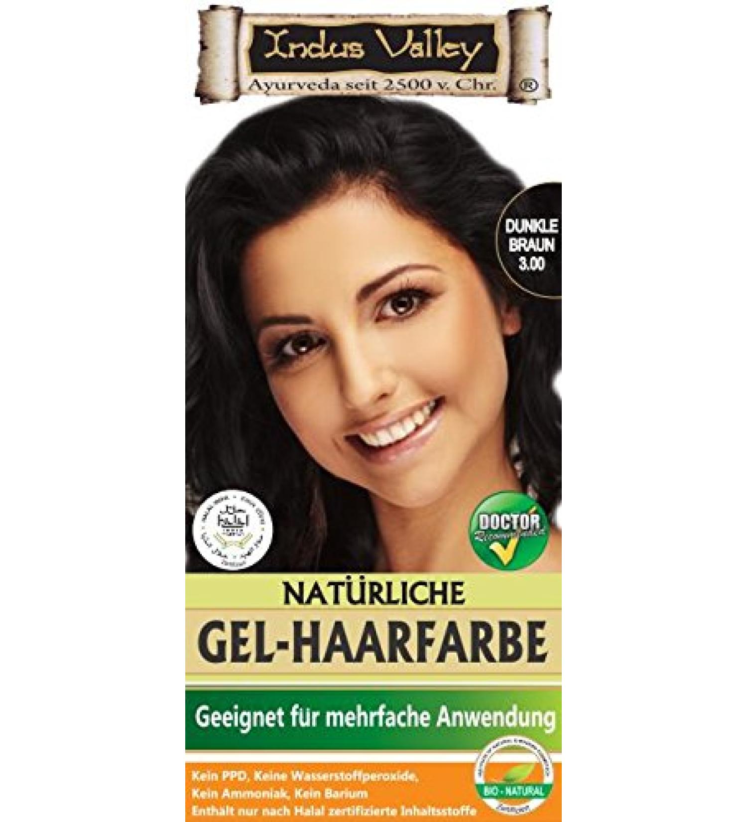 Indus Valley Natural Gel Hair Dye Dark Brown - Buy Online on GoSupps.com