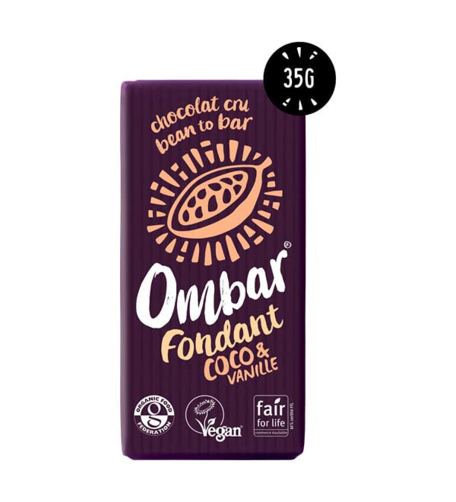 Ombar - Chocolat cru fondant coco-vanille organic 35g - Sold per unit - Buy Online on GoSupps.com